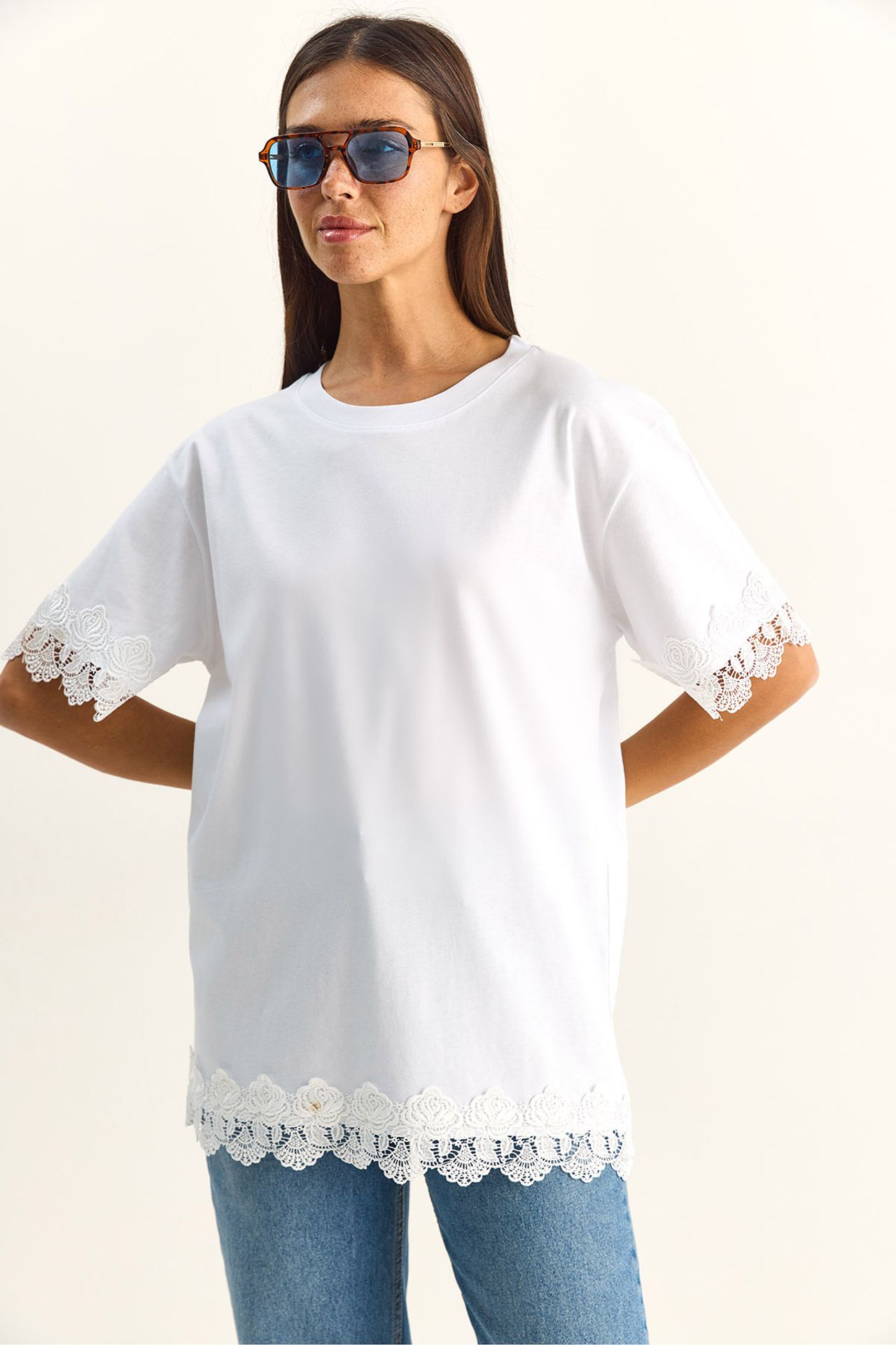 LUCCI Oversized Crew Neck Cotton T-Shirt 1
