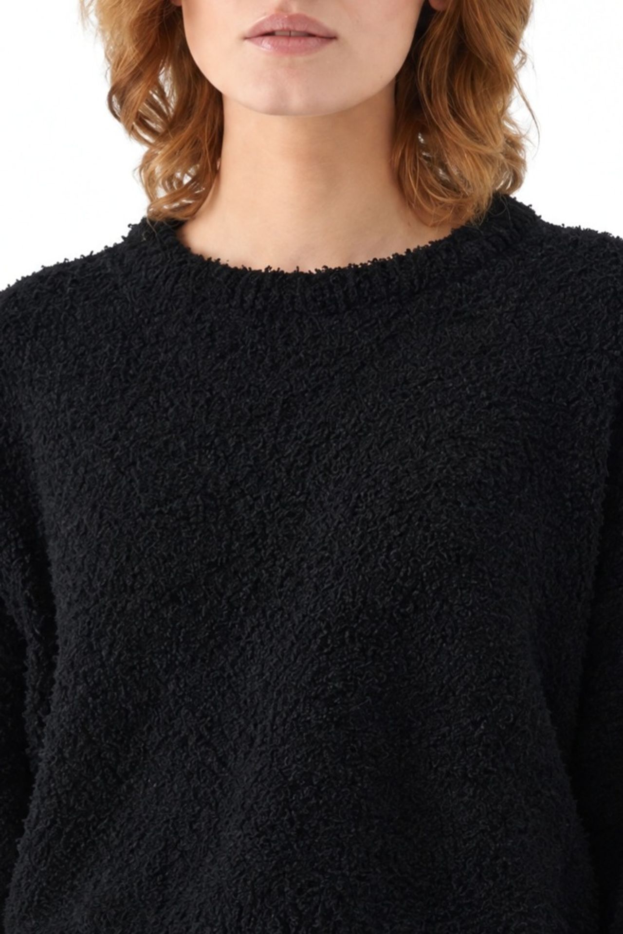Mixray Plush Textured Crop Knit Sweater 3
