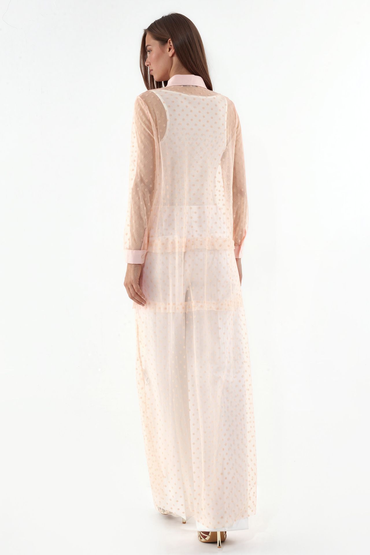 MSN Maxi Polka Dot Chiffon Beach Cover-Up