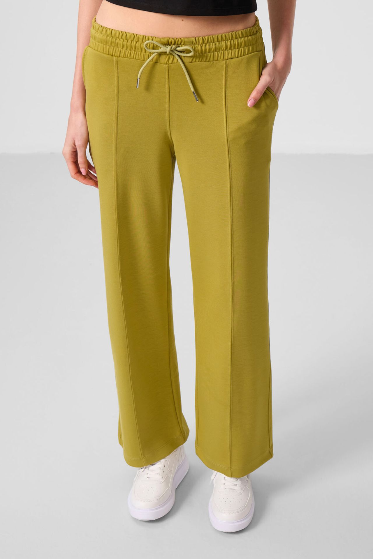TOMMY Textured Wide Leg Palazzo Pants with Drawstring Waist 3