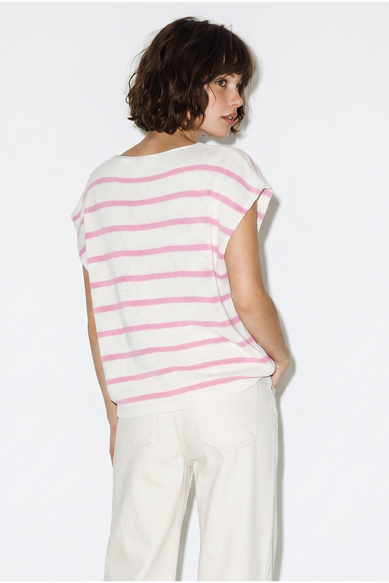 LUCCI Striped Boat Neck Knit Top 5