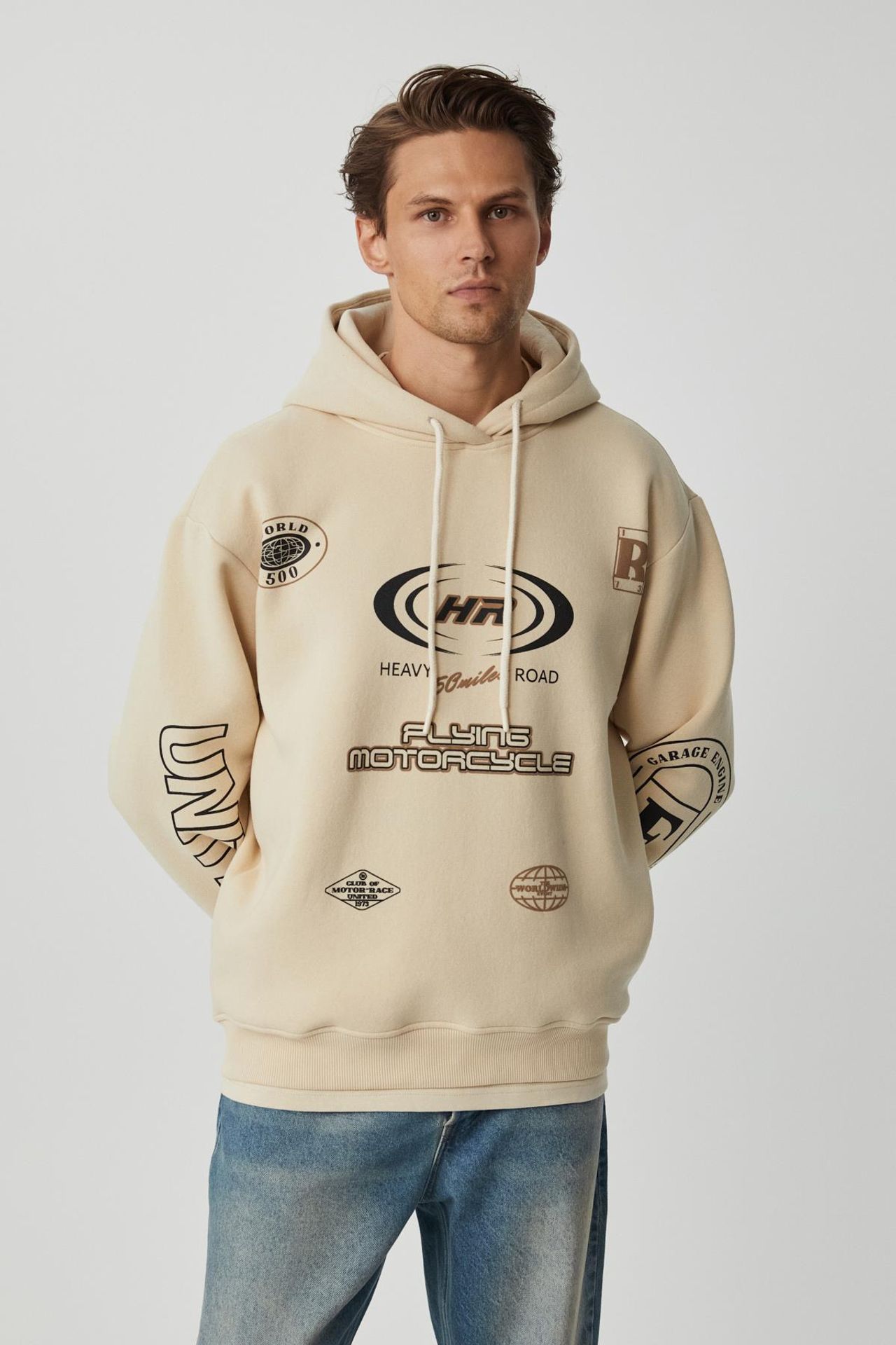 GRIMELANGE Baskılı Kapüşonlu Sweatshirt 3