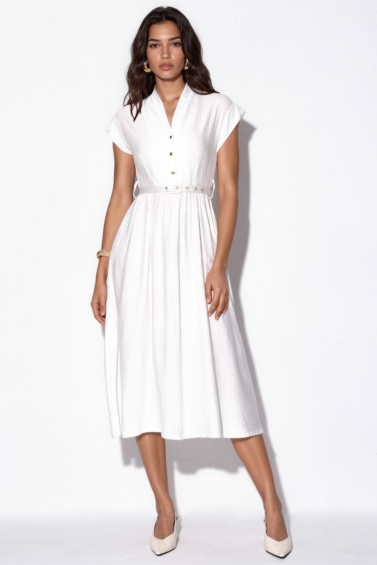 BUSEM Textured Belted Maxi Dress 5