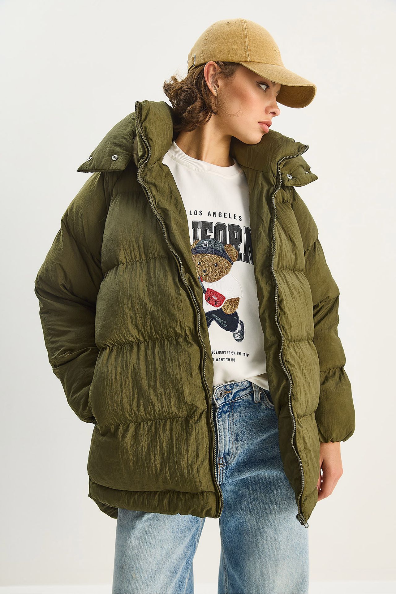 LUCCI Oversized Hooded Puffer Coat