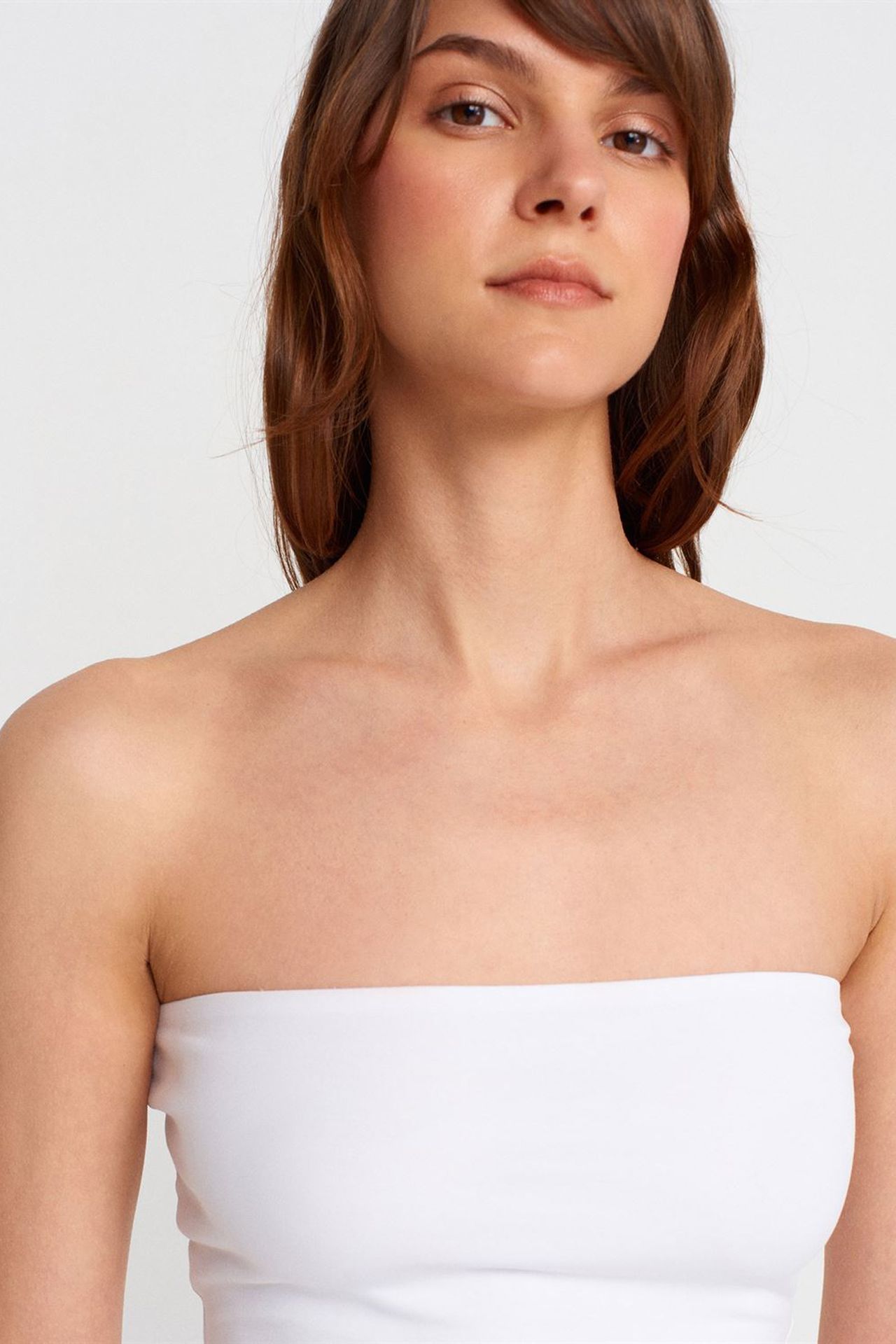 DILVIN Strapless Slim-fit Jersey Blouse 3