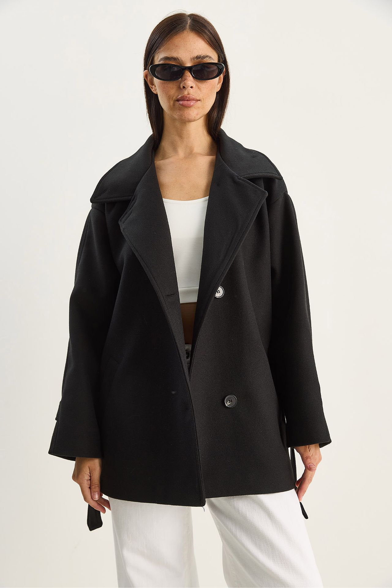 LUCCI Oversized Midi Coat with Button Closure 2