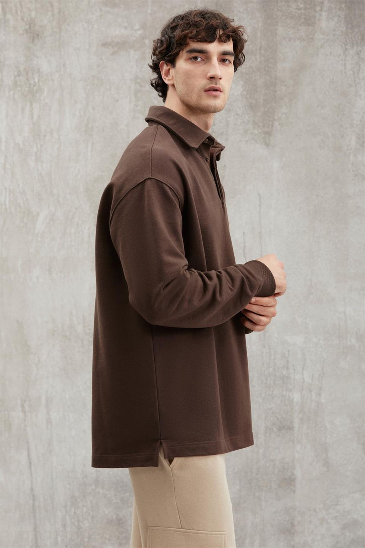 GRIMELANGE Polo Yaka Fitilli Sweatshirt 4