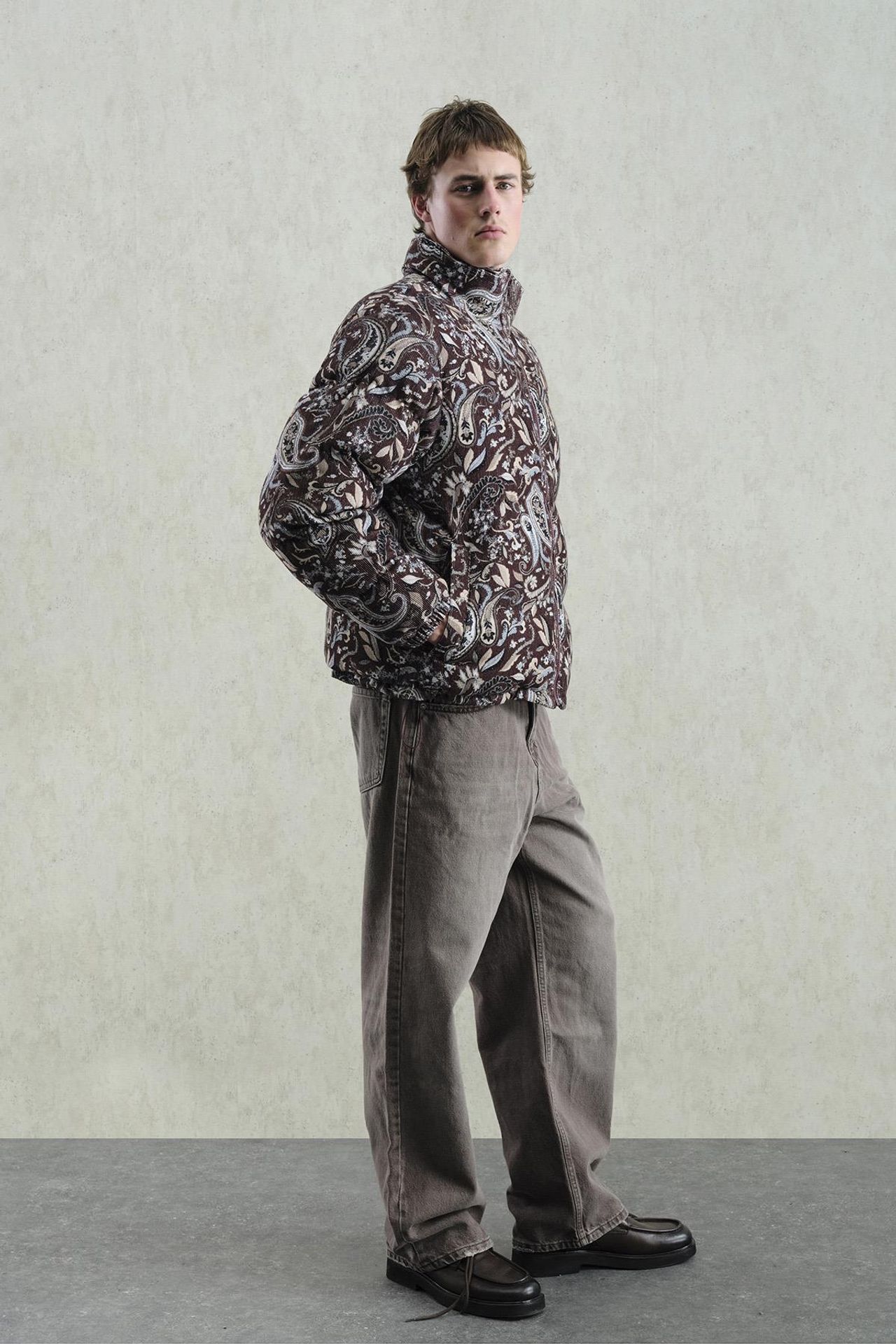 GIESTO Patterned Puffer Jacket with Zipper Collar 3