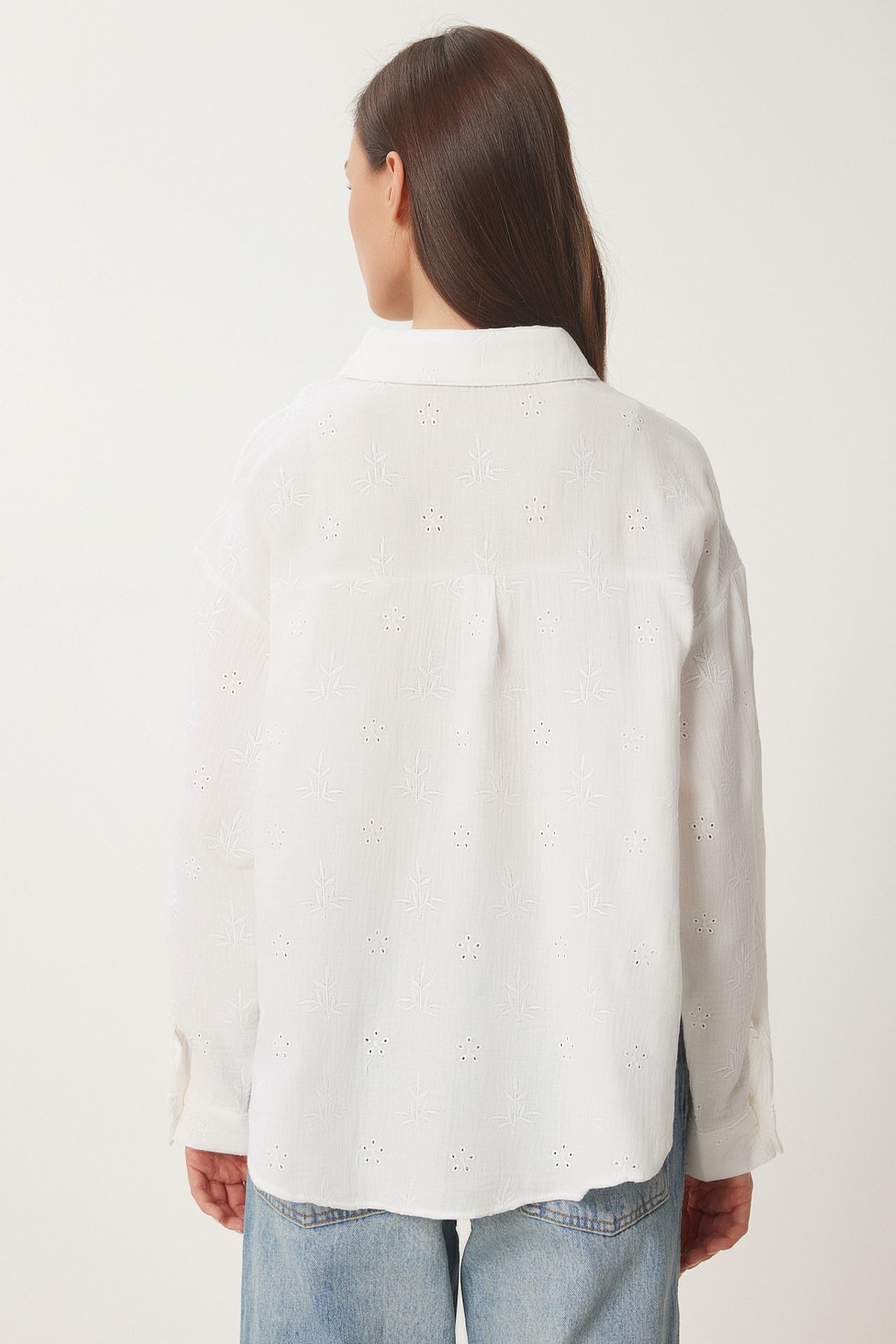ISTANBUL Textured Embroidered Long Sleeve Shirt with Button Closure 5