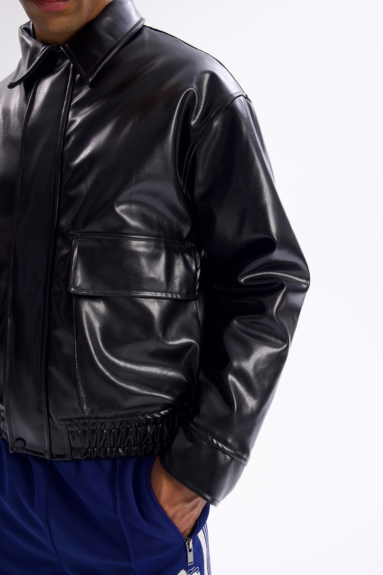 GIESTO Men's Faux Leather Zip Jacket 6