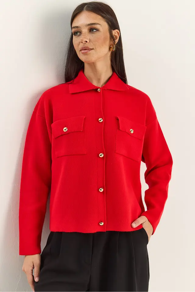 LUCCI Polo Collar Cardigan