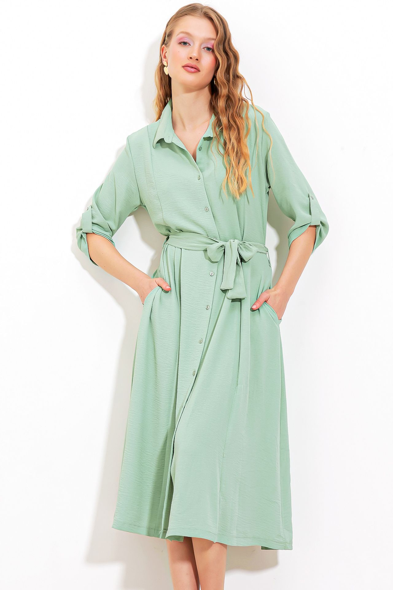 BDART Textured Midi Dress with Bow 2