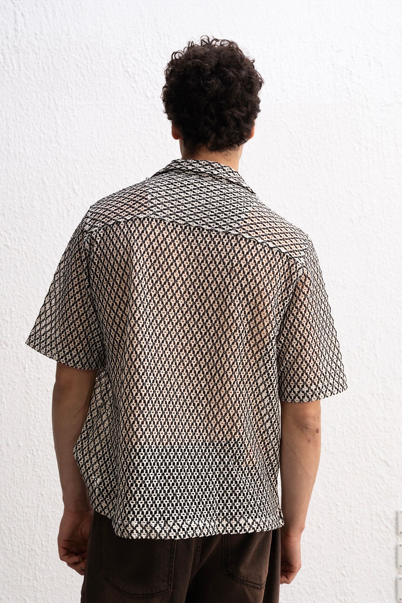 GIESTO Men's Geometric Textured Short Sleeve Shirt 5
