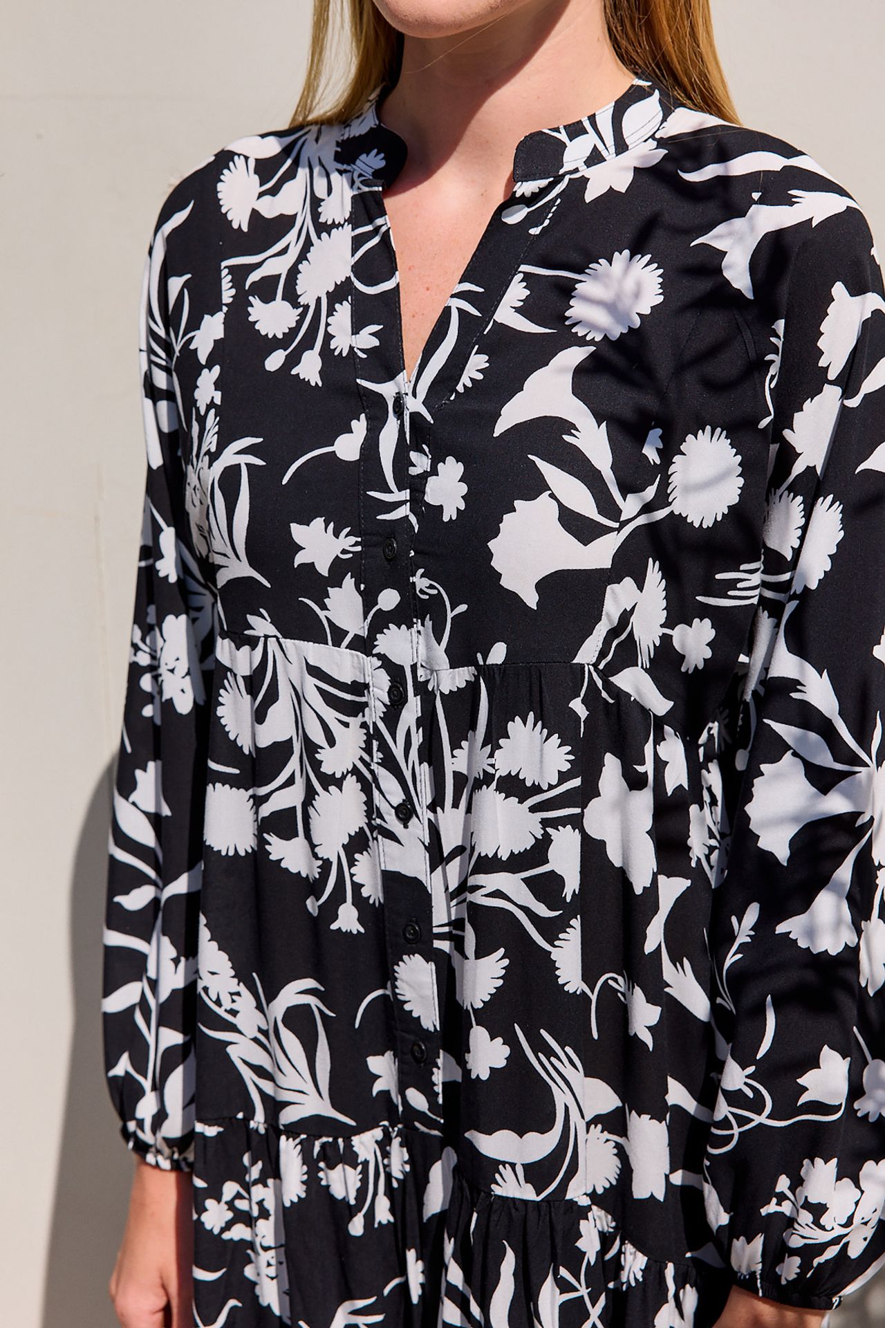 BDART Patterned V-Neck Maxi Dress