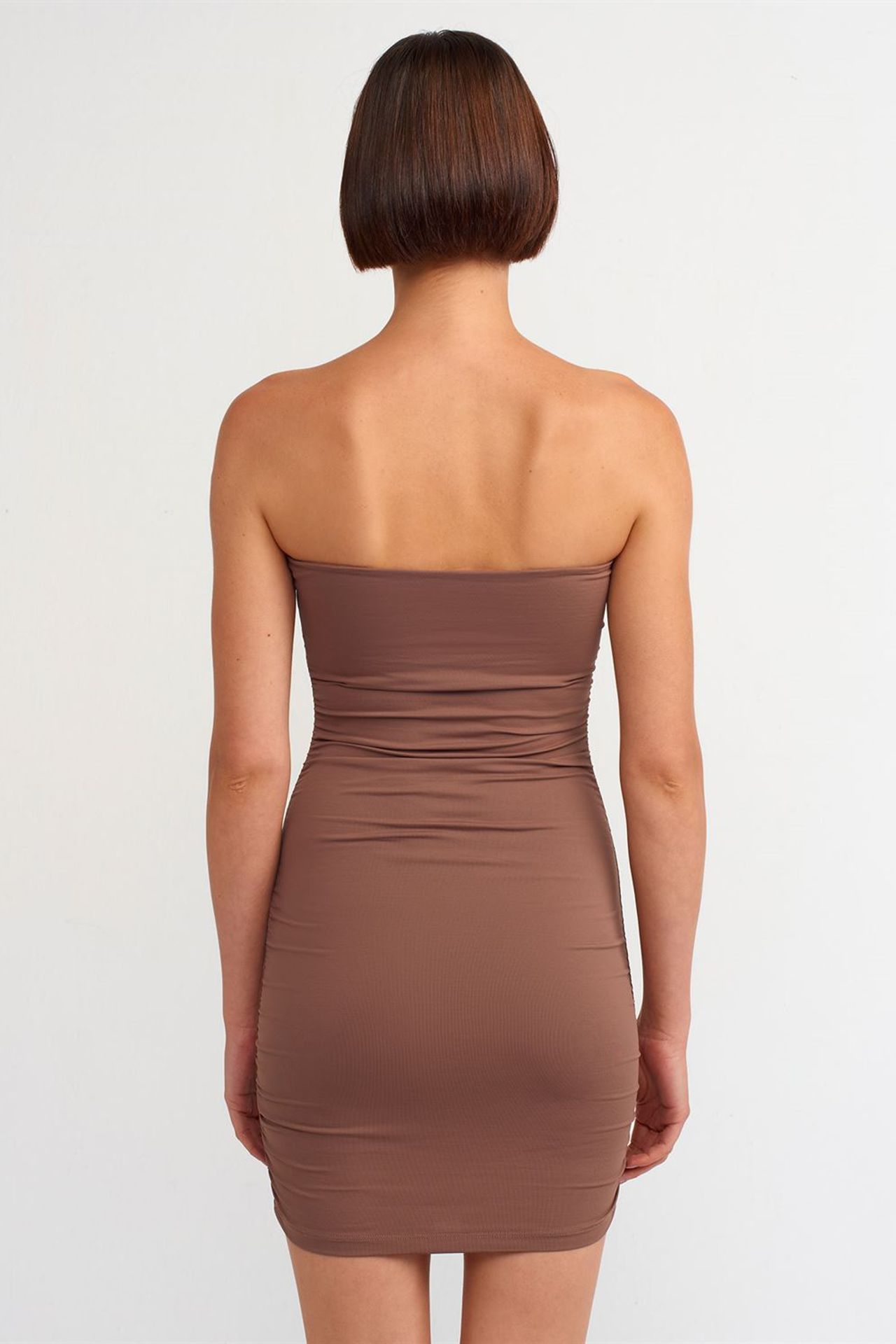 DILVIN Straplez Bodycon Mini Elbise 2