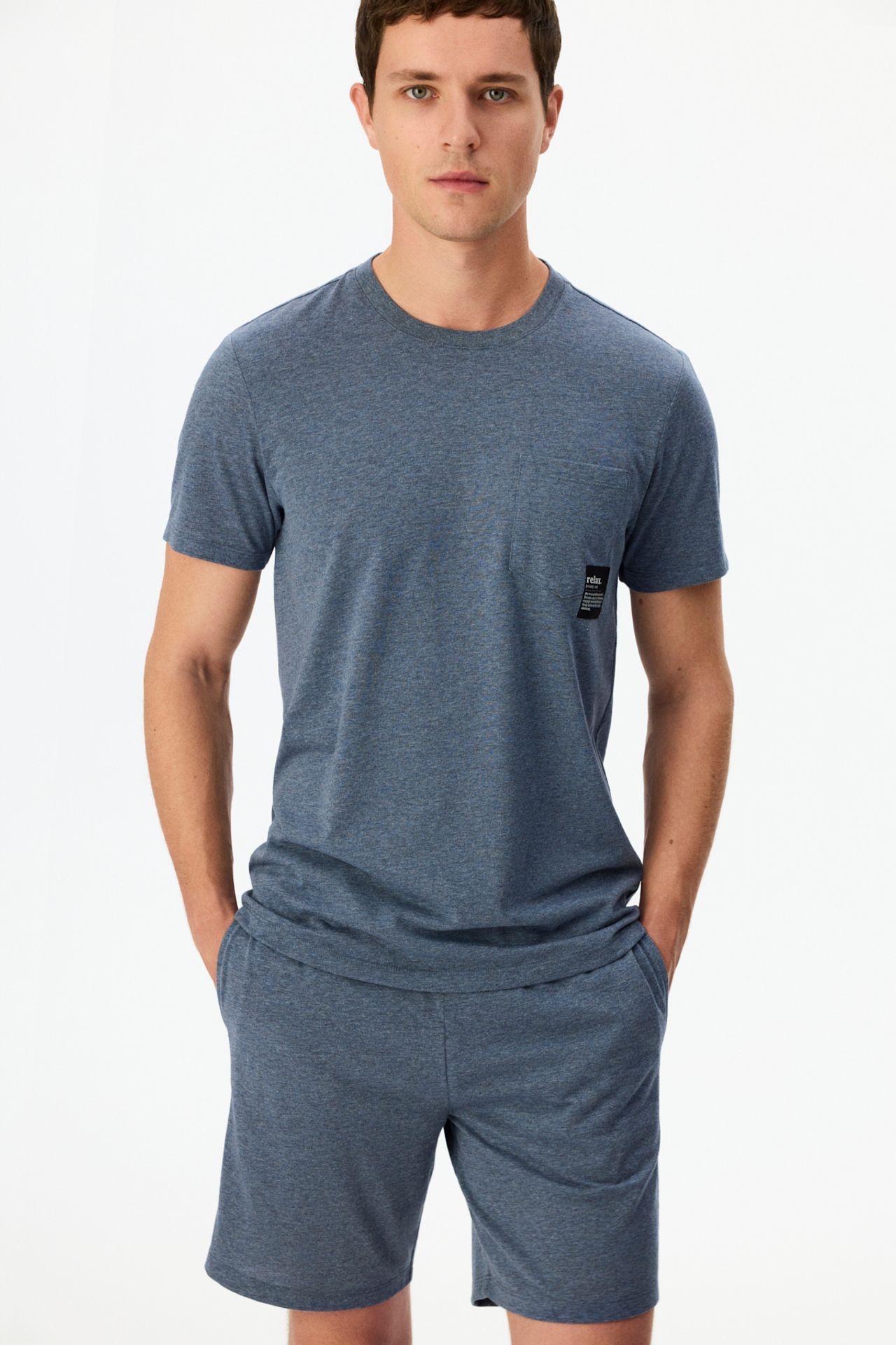 PENTI Men's Soft Short Sleeve Shorts Pajama Set 2