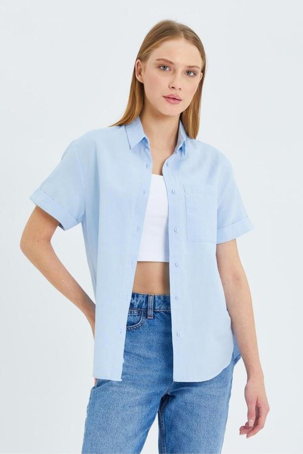MIXRAY Short Sleeve Shirt with Pockets 1