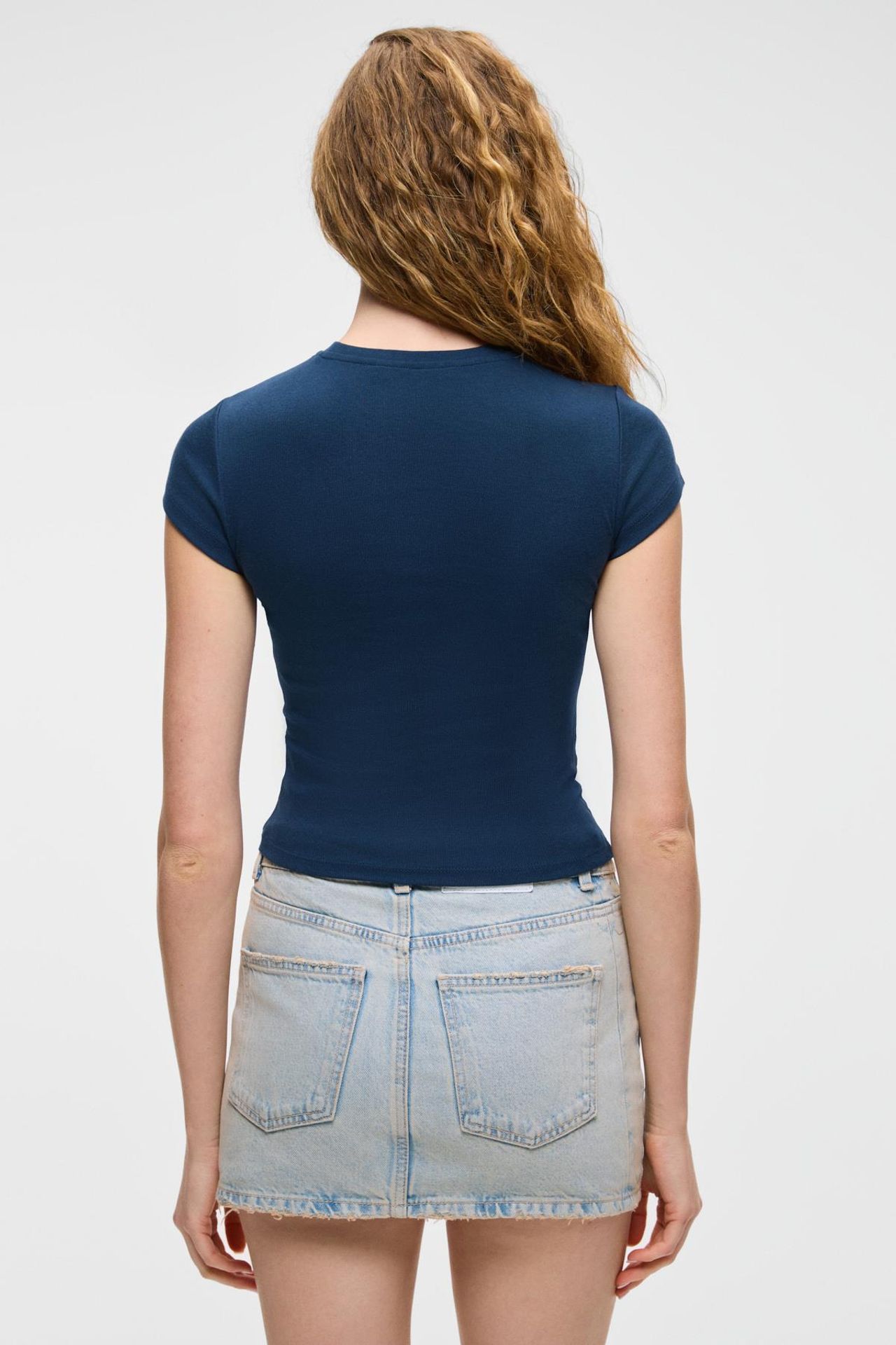 GRIMELANGE Slim Fit Crop Crew Neck T-Shirt 5