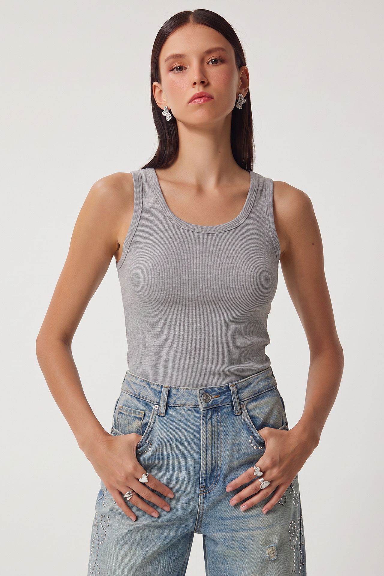 ISTANBUL 3-Pack Ribbed Cotton Cami Tops 7
