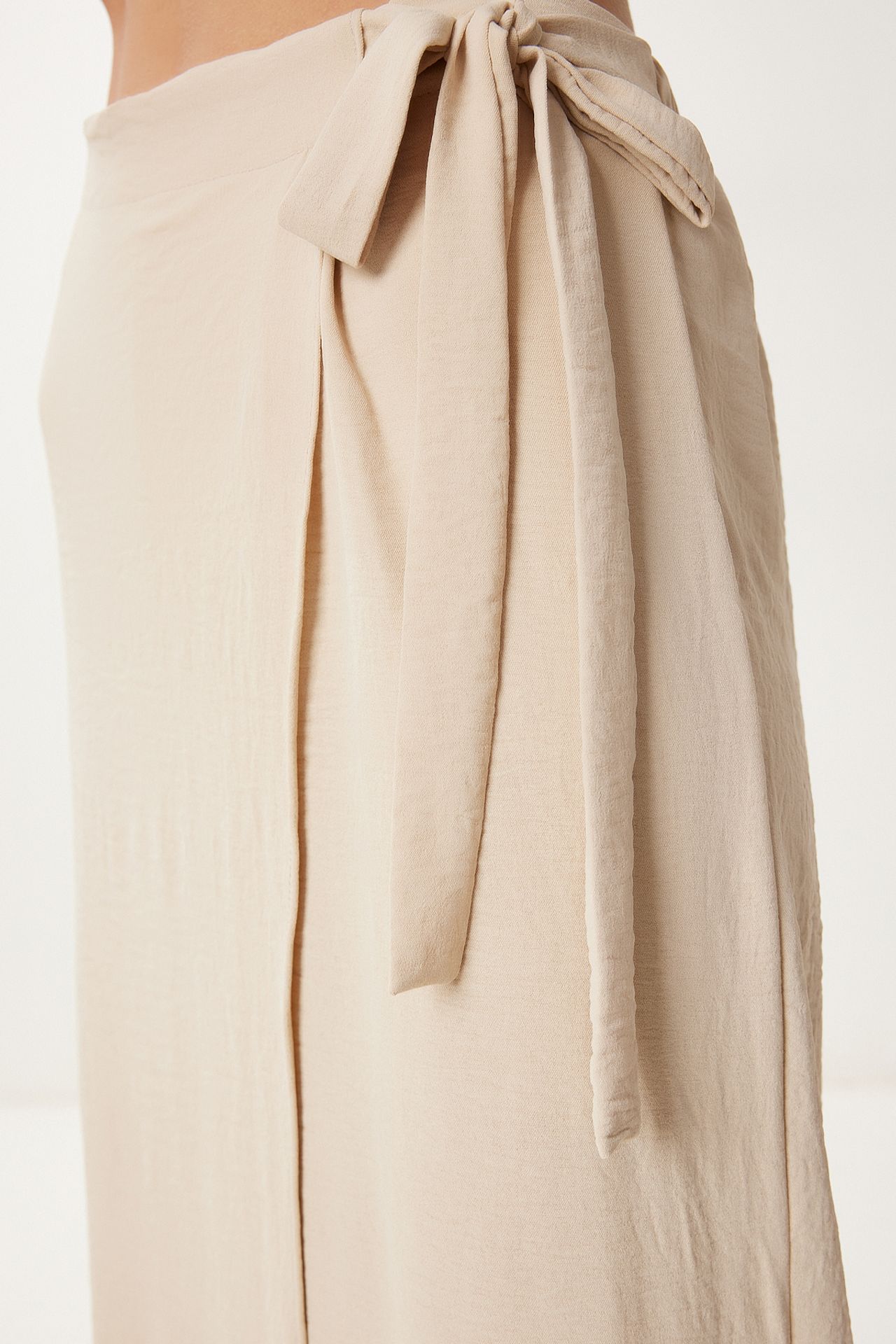 ISTANBUL High Waist Wide Leg Crop Pants with Tie Detail 6