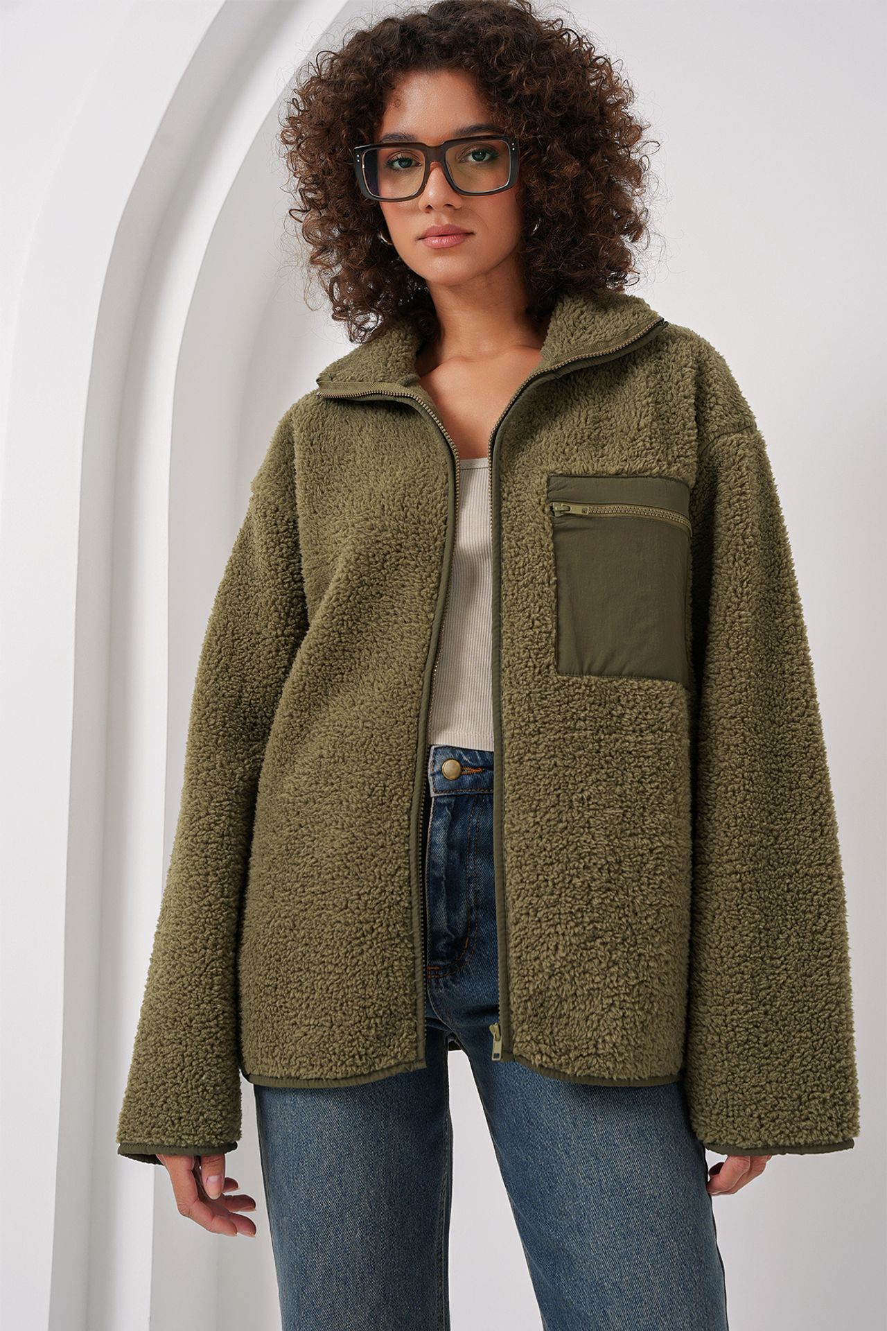 BDART Pocket Detailed Oversized Plush Coat 1