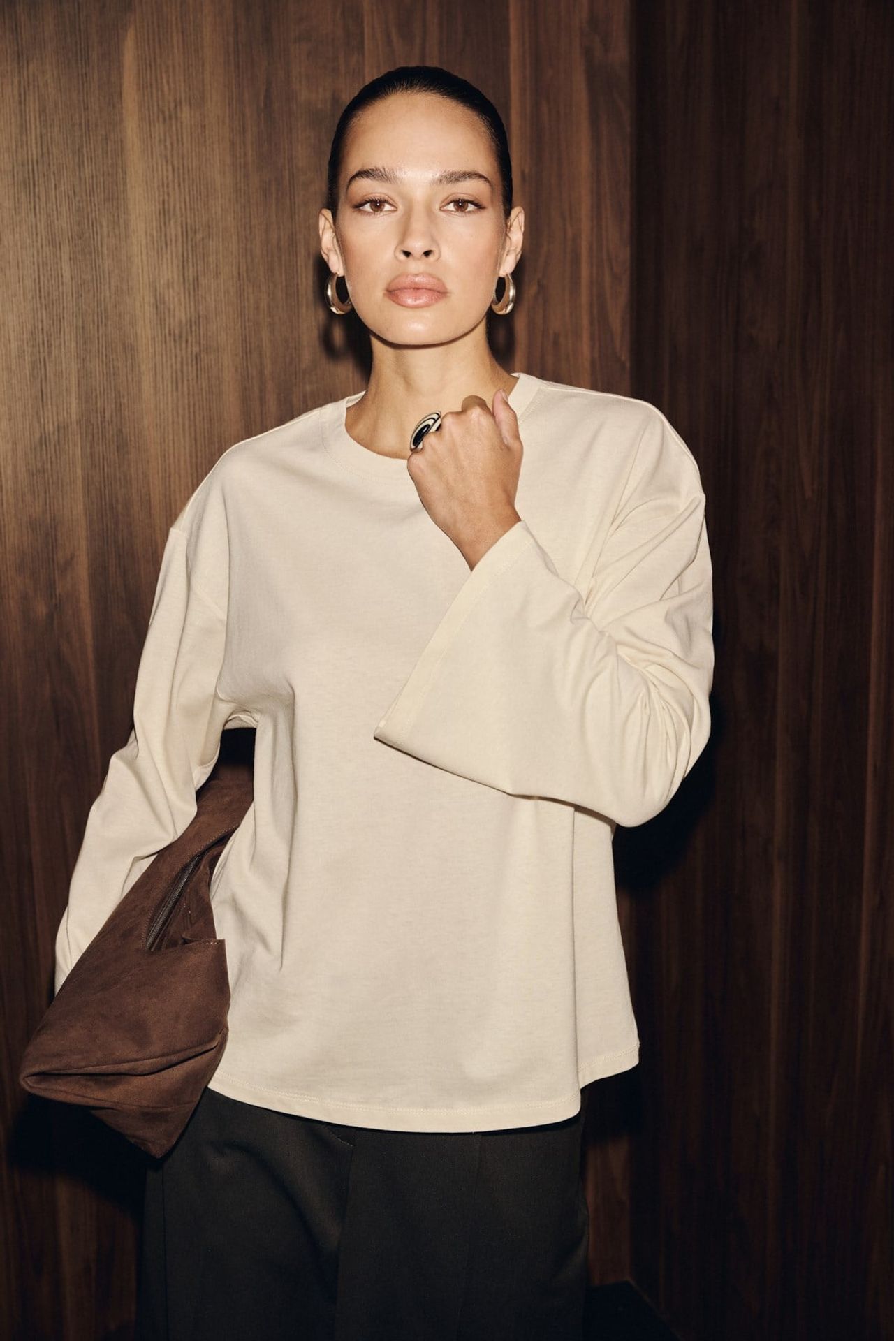 GRIMELANGE Crew Neck Long Sleeve Blouse 2