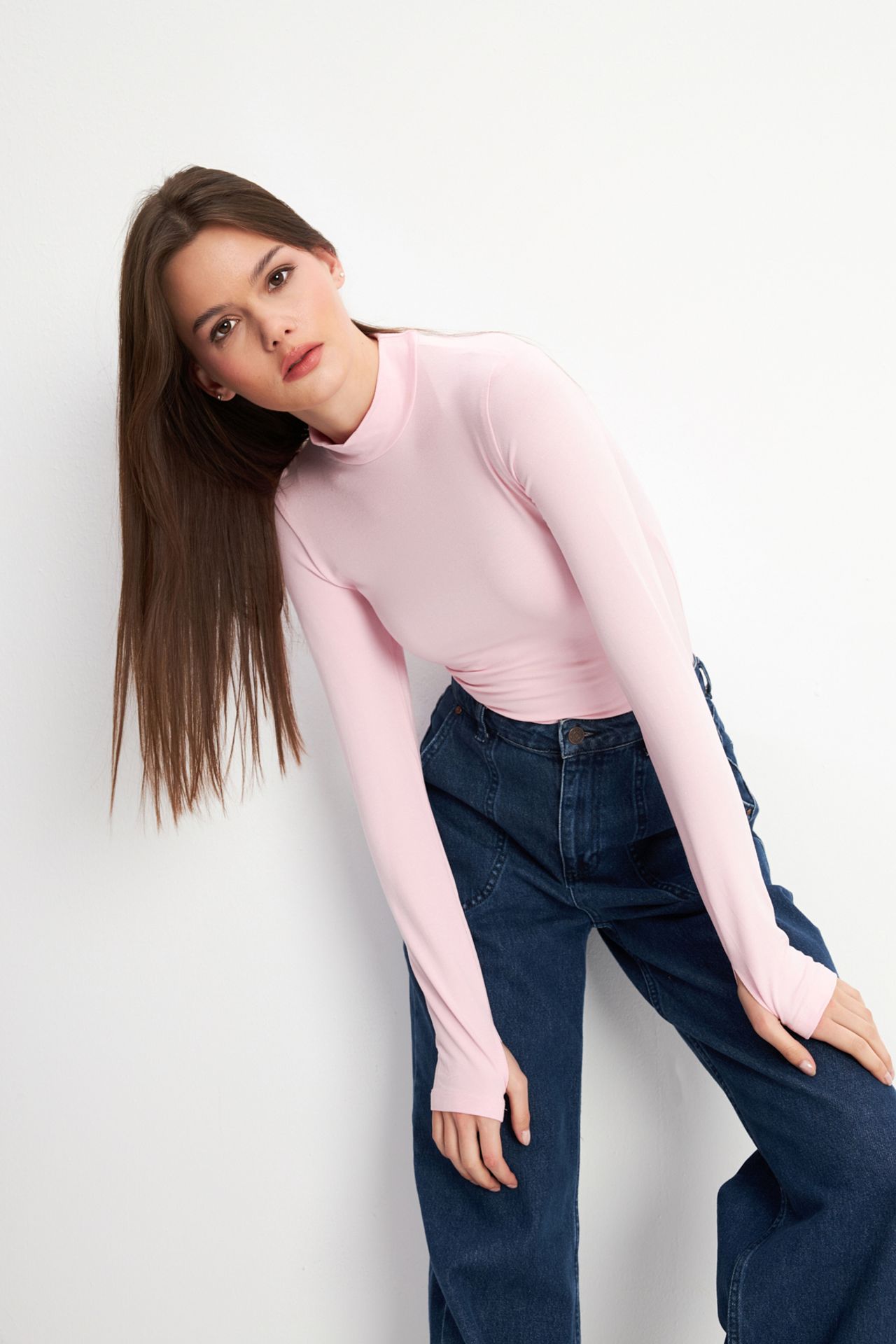 BIPANTOLON Kadın Dar Kalıp Yarım Balıkçı Yaka Body 3