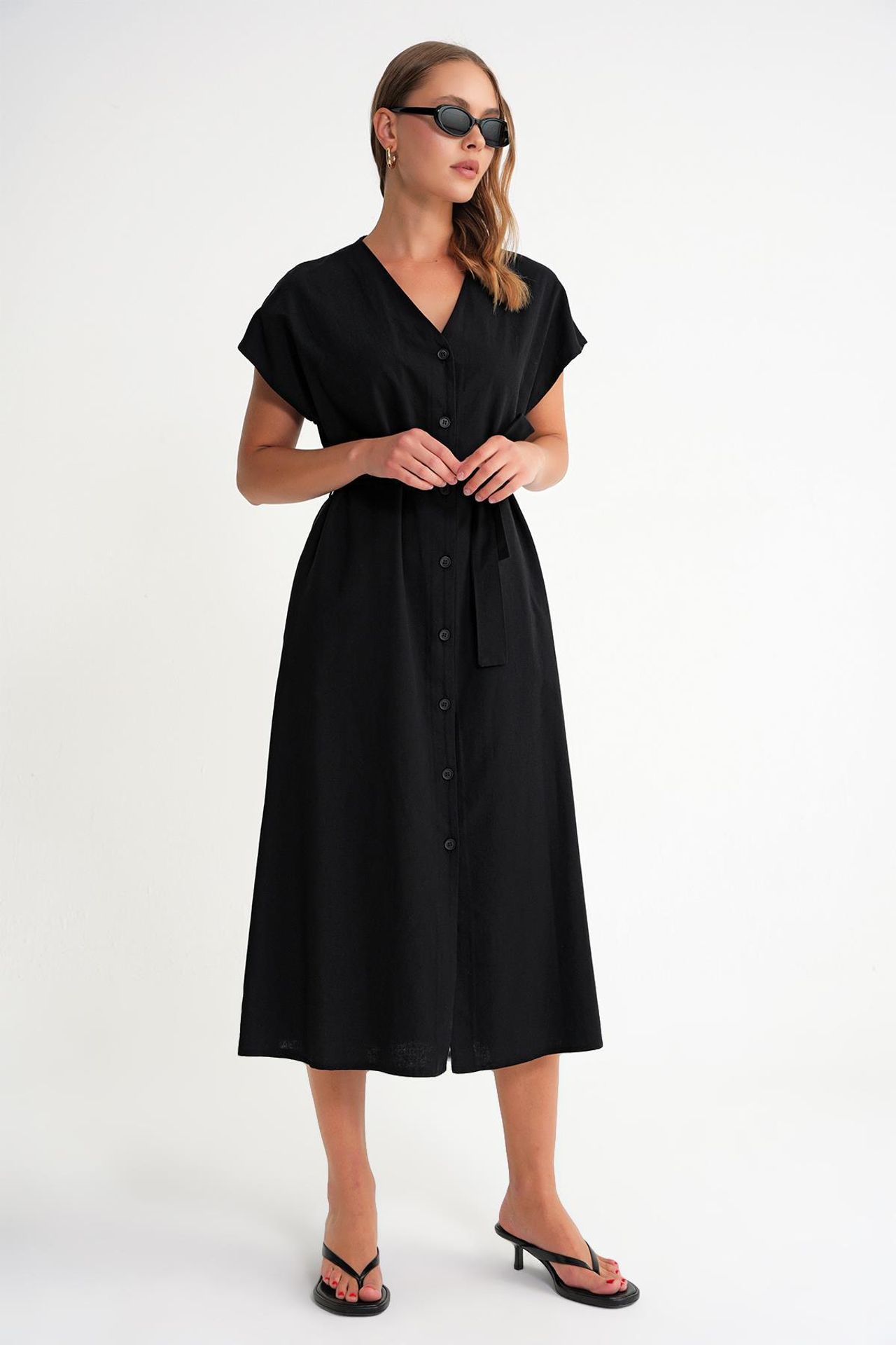 Mixray Belted Shirt Dress 3