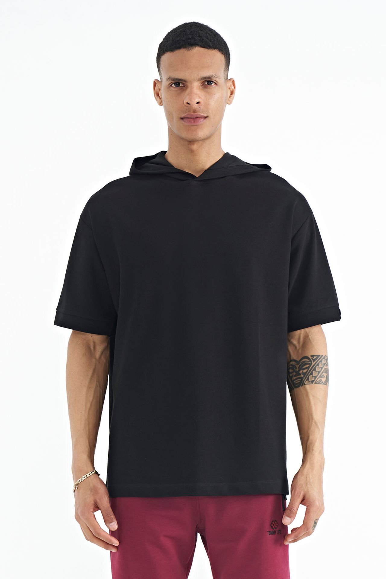 TOMMY Oversized Hooded Short-sleeve T-shirt 1