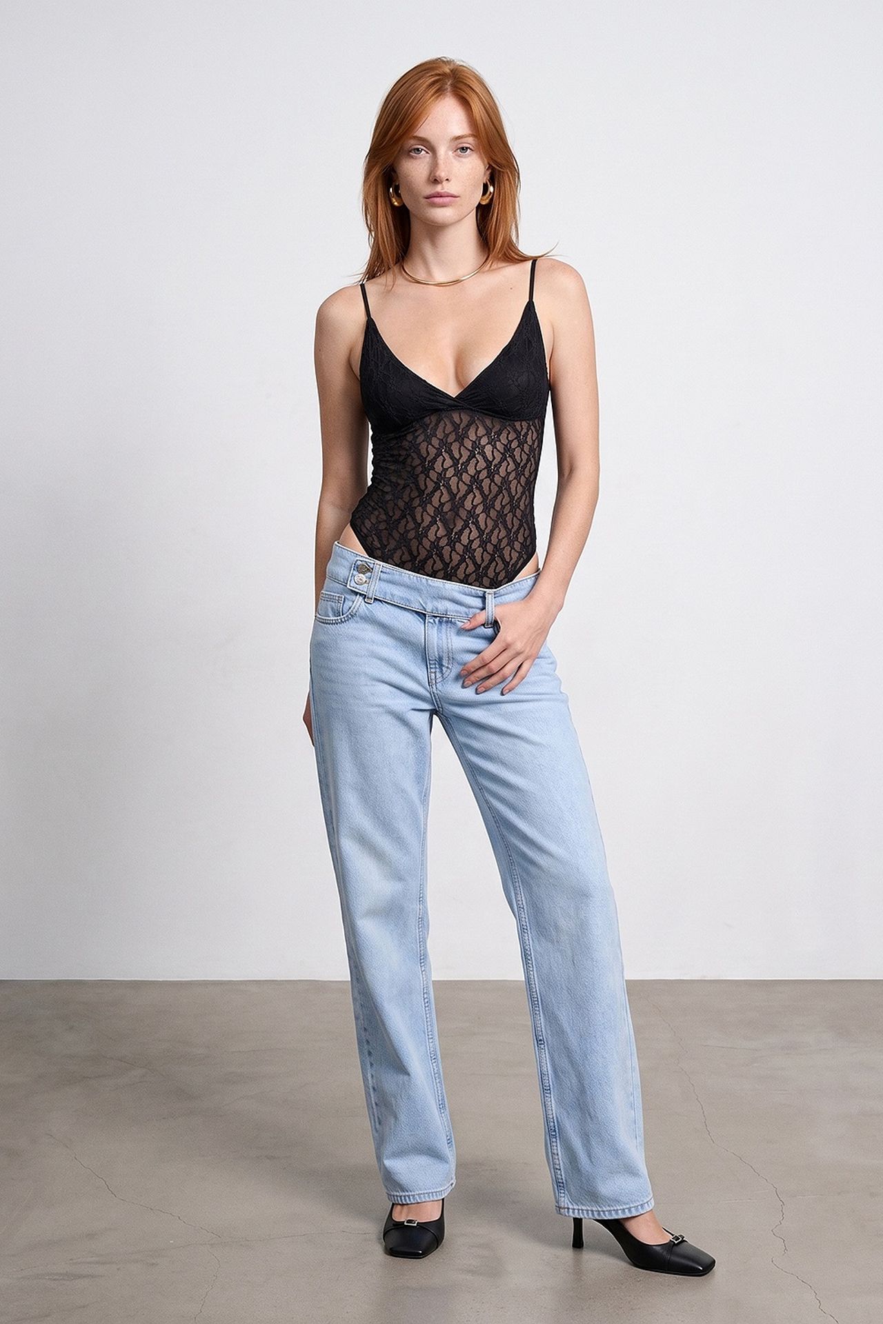 DILVIN Lace Sleeveless Bodysuit Blouse 4