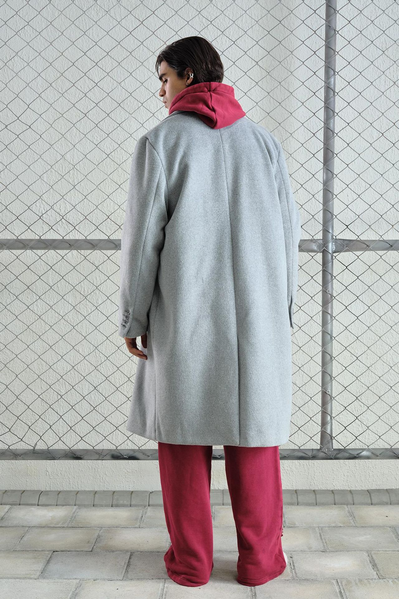 GIESTO Long Buttoned Textured Jacket 3