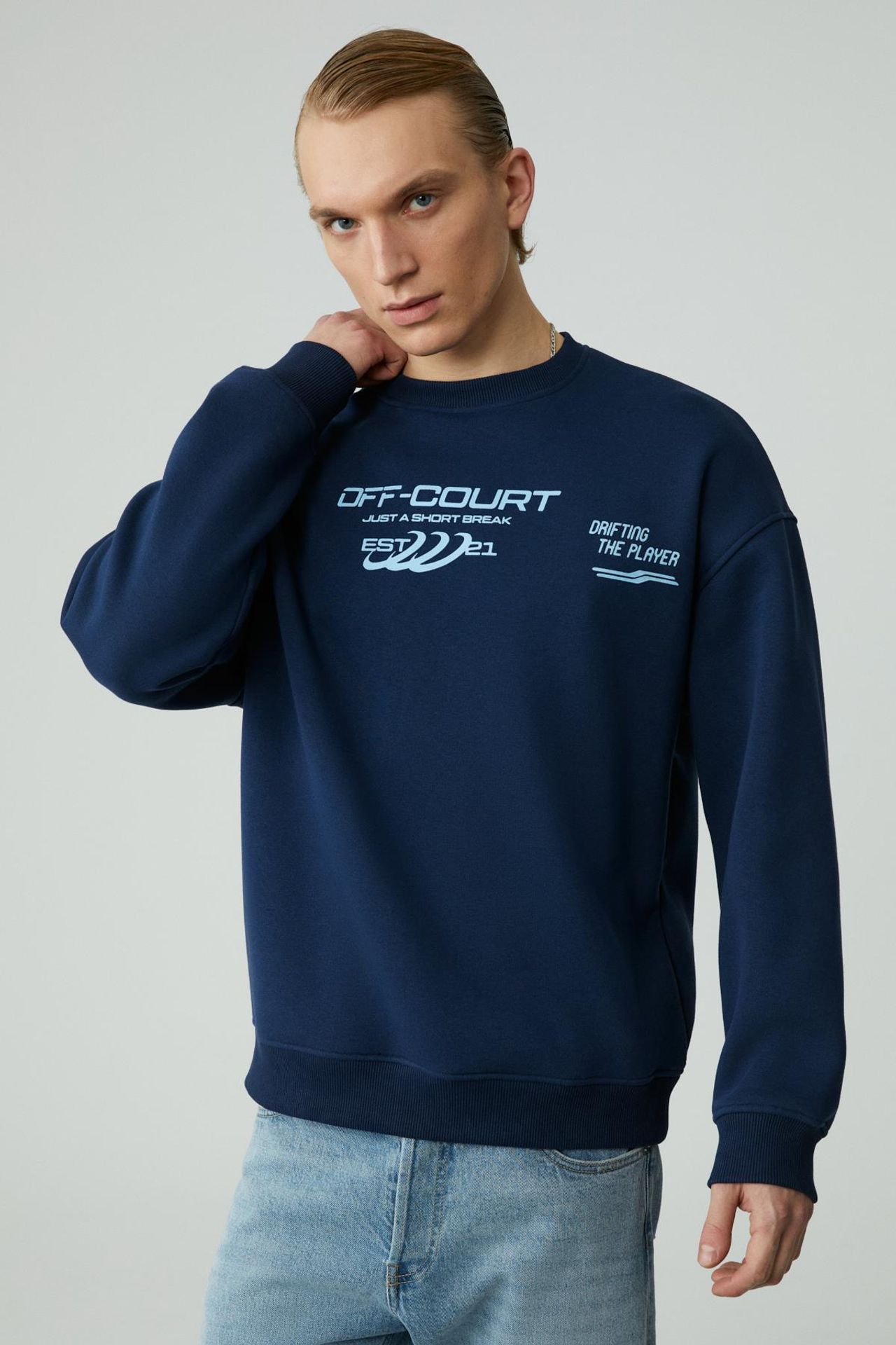 GRIMELANGE Baskılı Bisiklet Yaka Sweatshirt 4