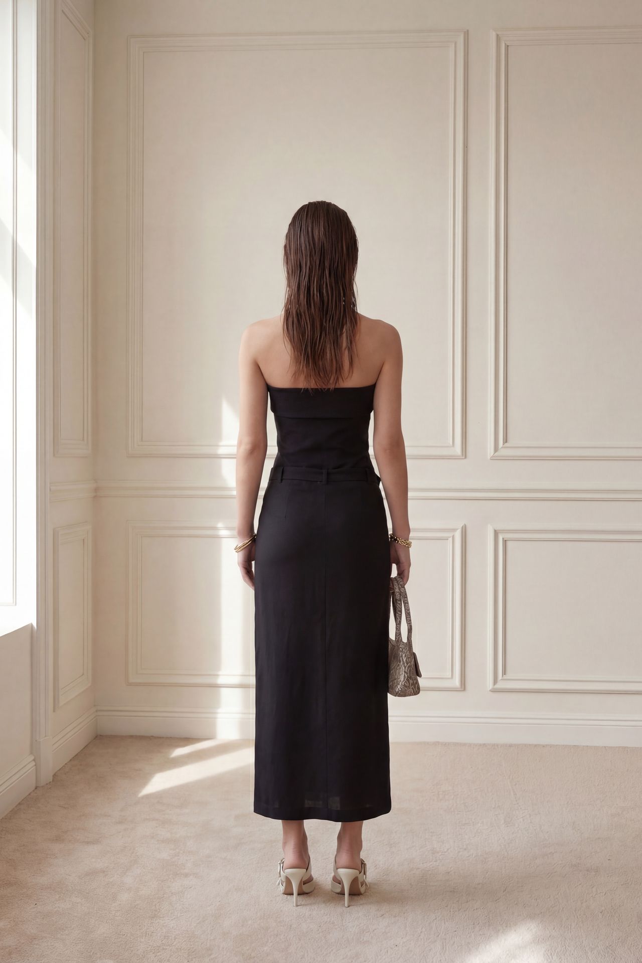 MY FASHION Strapless Maxi Dress with Belt 2