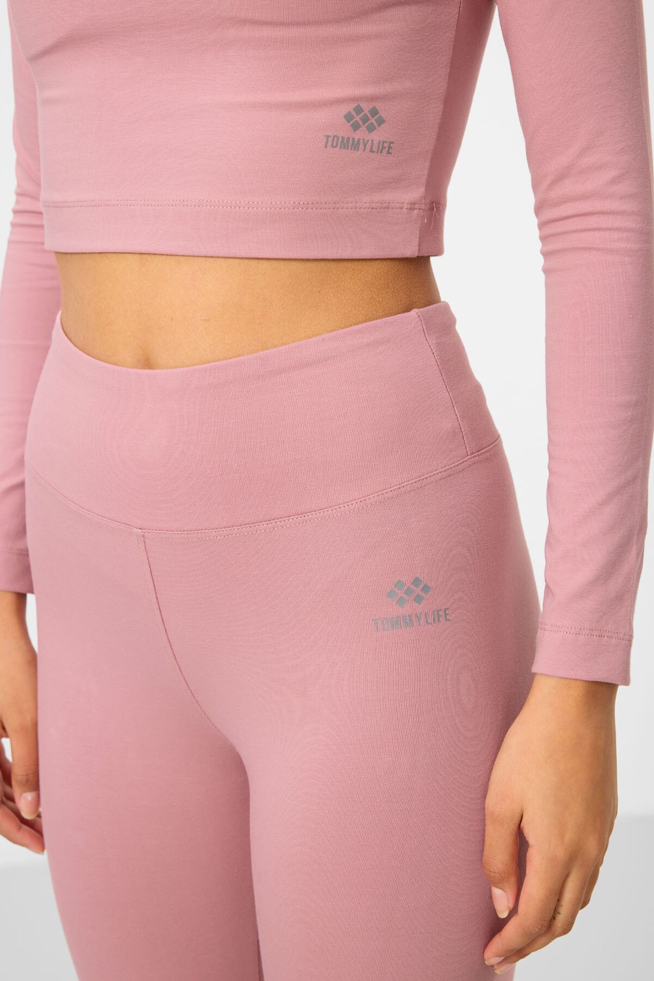 TOMMY Cotton Elastane Crop T-Shirt And Leggings Set 3