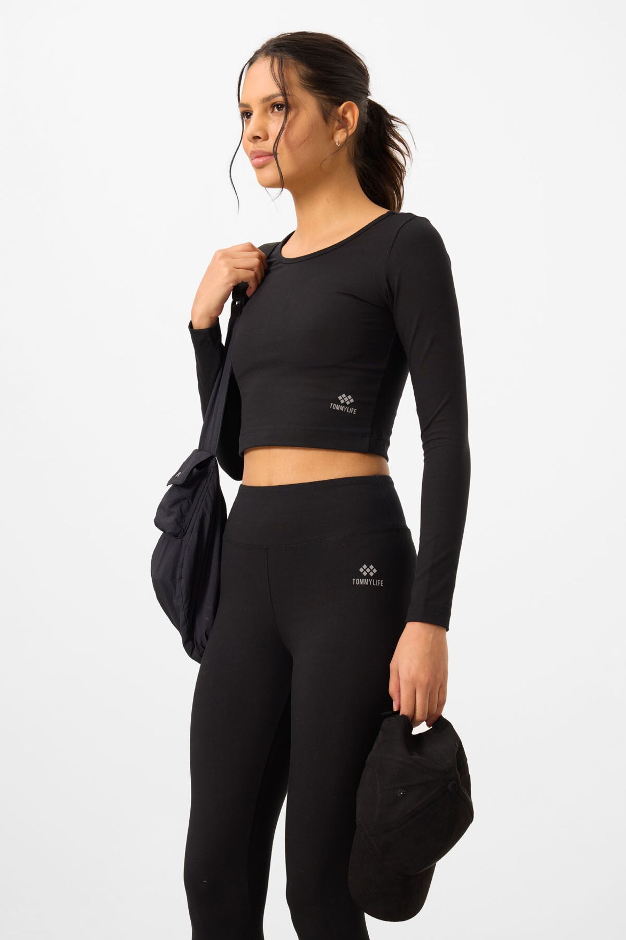TOMMY Cotton Elastane Crop T-Shirt And Leggings Set 4