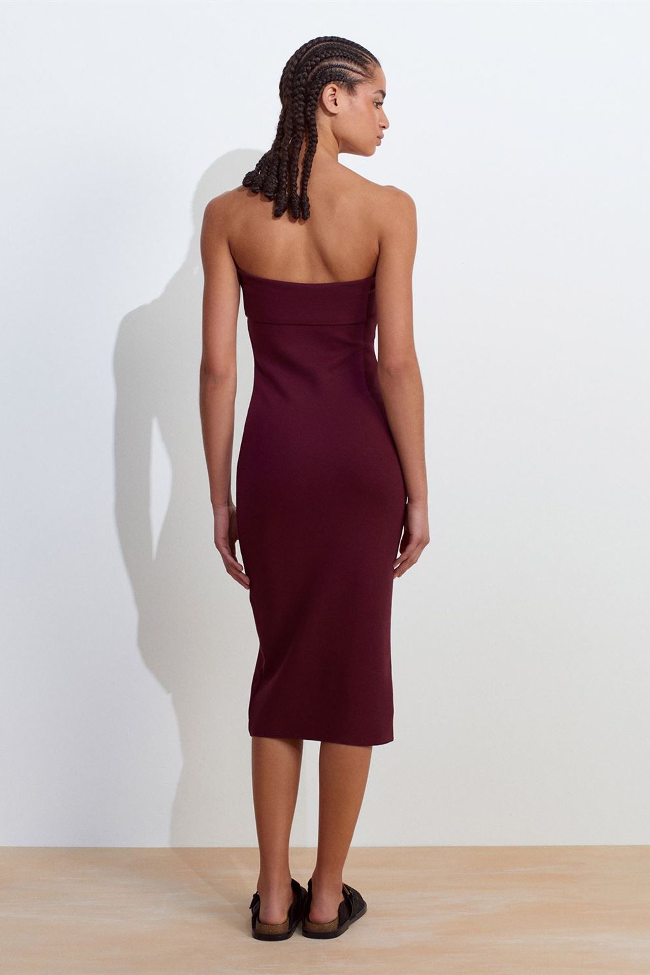 DILVIN Strapless Bodycon Midi Dress 2