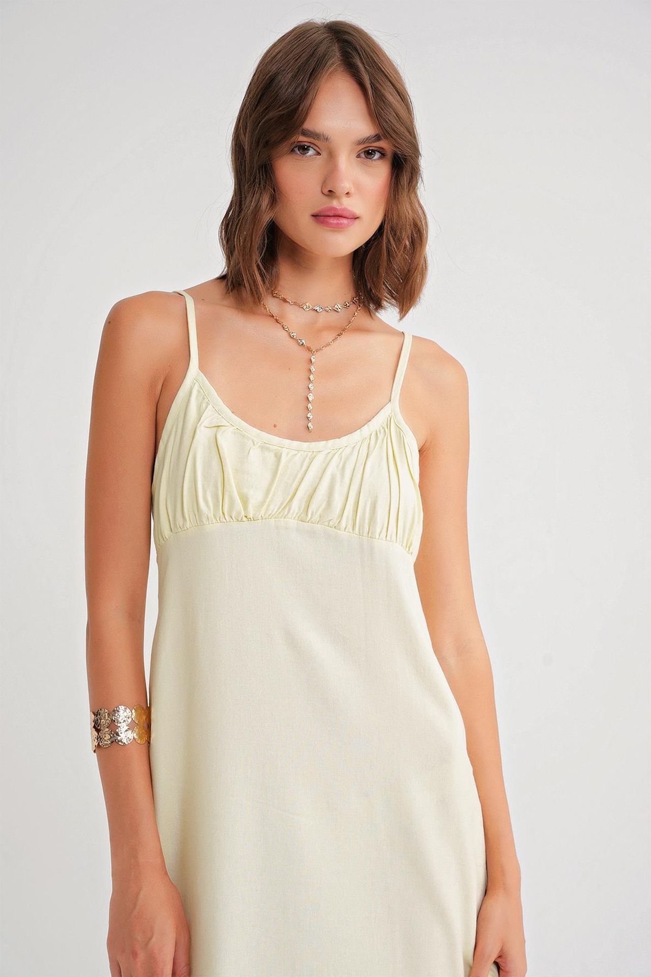 Mixray Strappy Maxi Dress with Gathered Detail 4