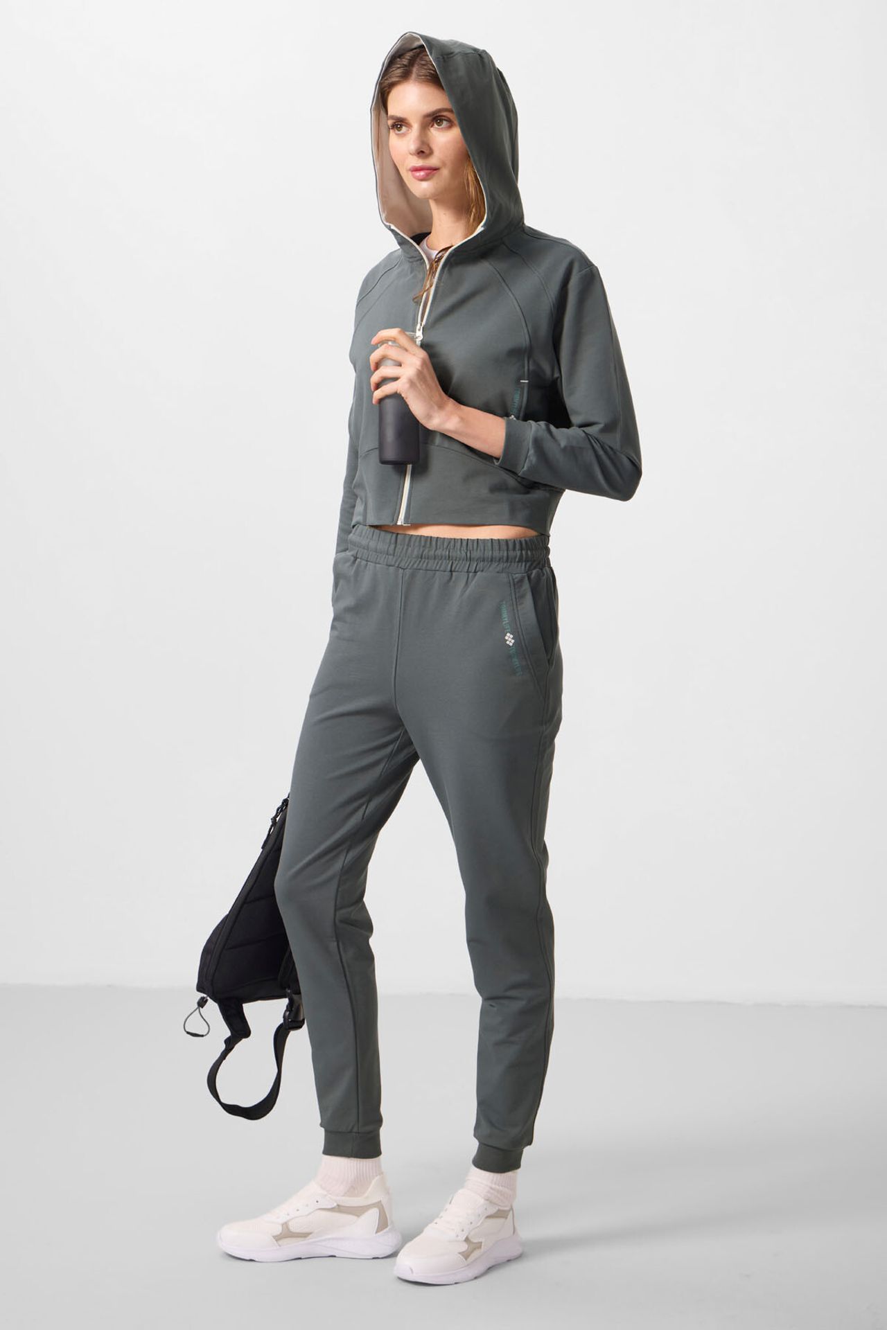TOMMY Oversized Hooded Zip Sweatshirt And Pants Set 1