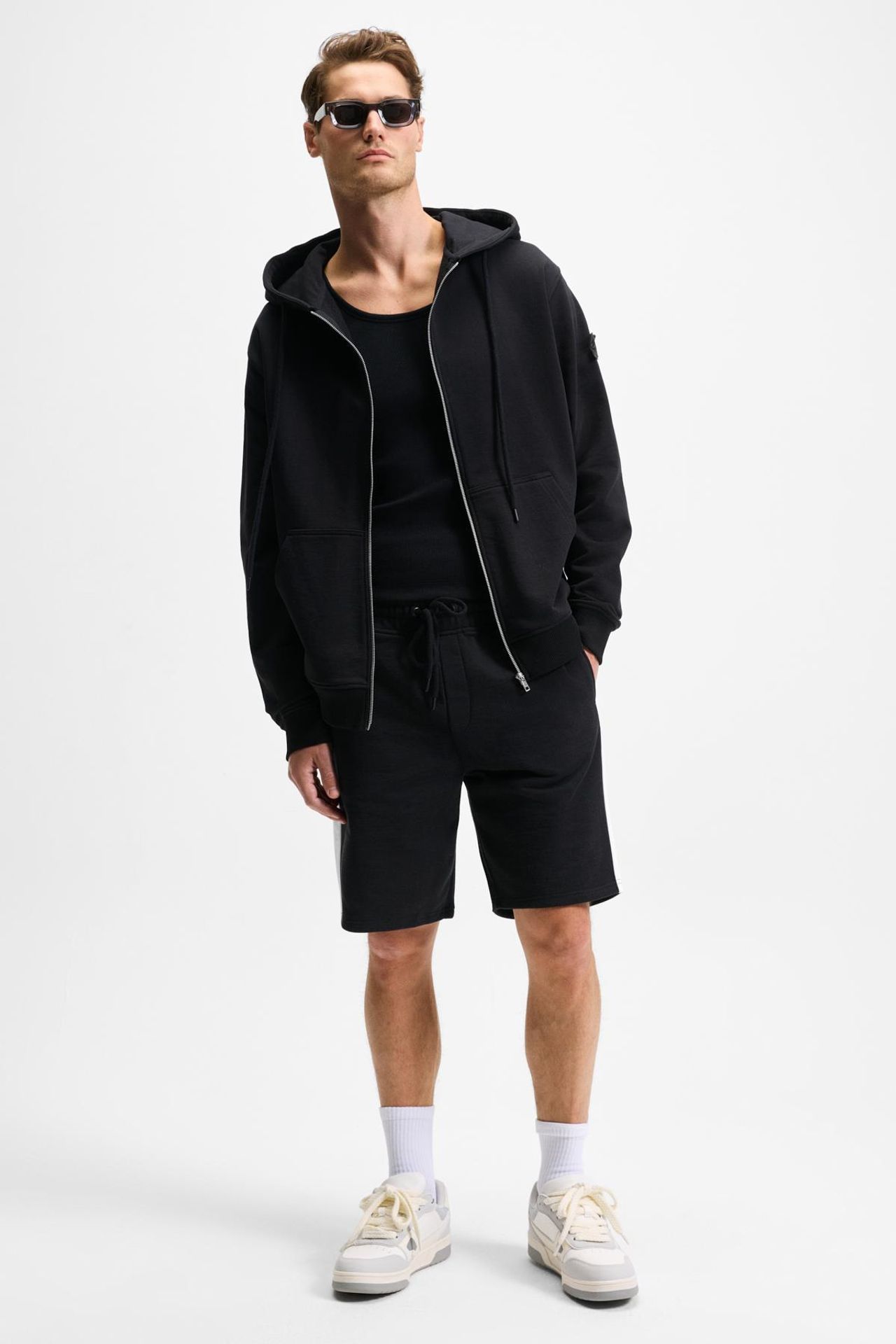 GRIMELANGE Mid Waist Straight Leg Sweat Shorts 5