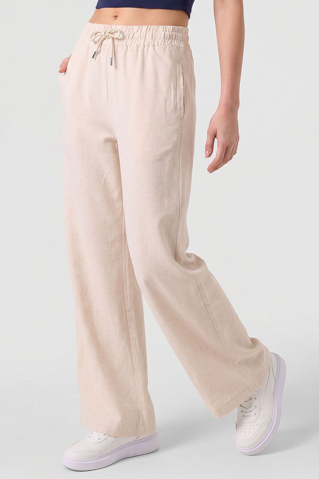 TOMMY Mid Waist Palazzo Pants with Drawstring 2