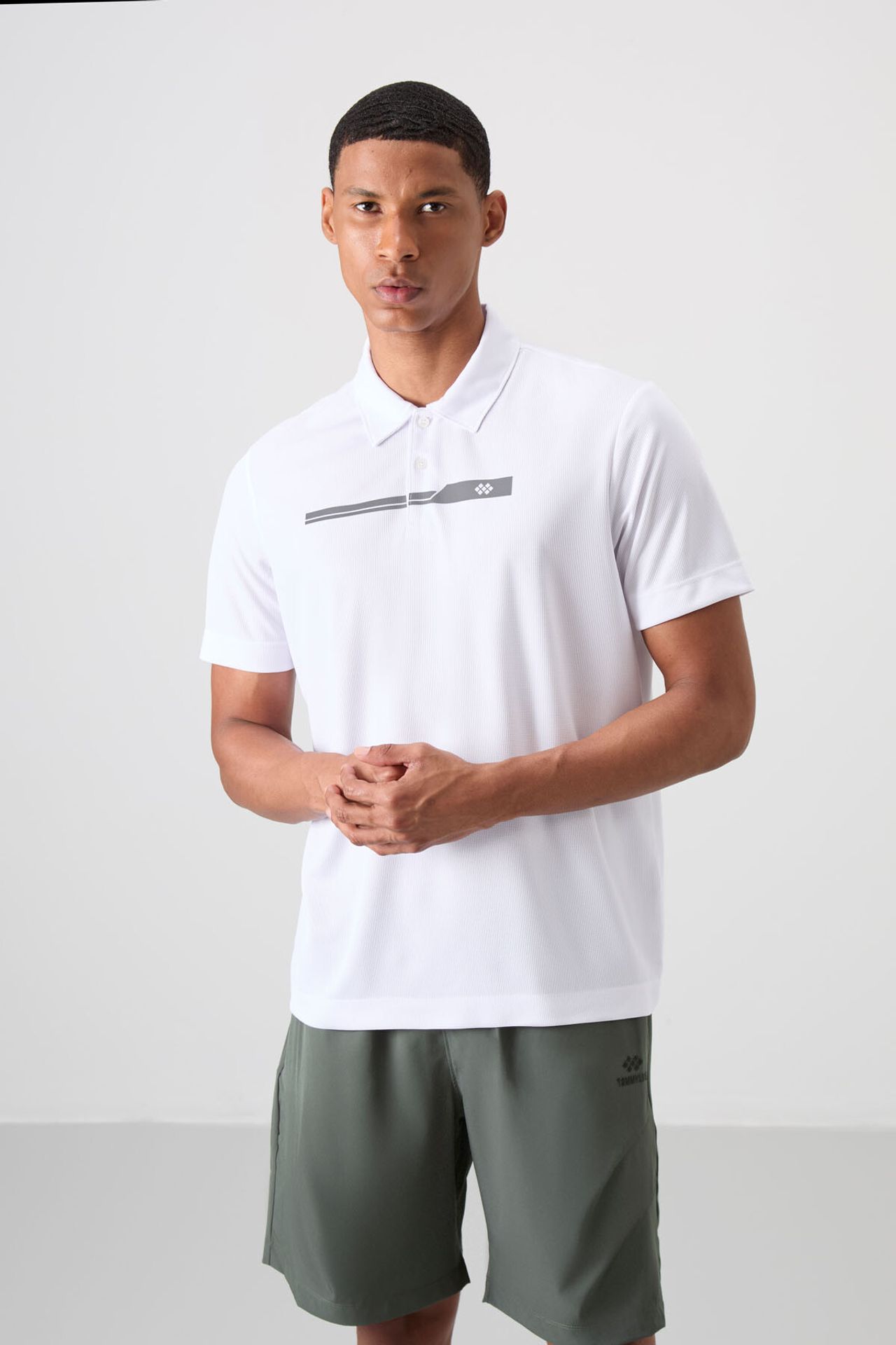 TOMMY Men's Polo Collar Button T-Shirt 4