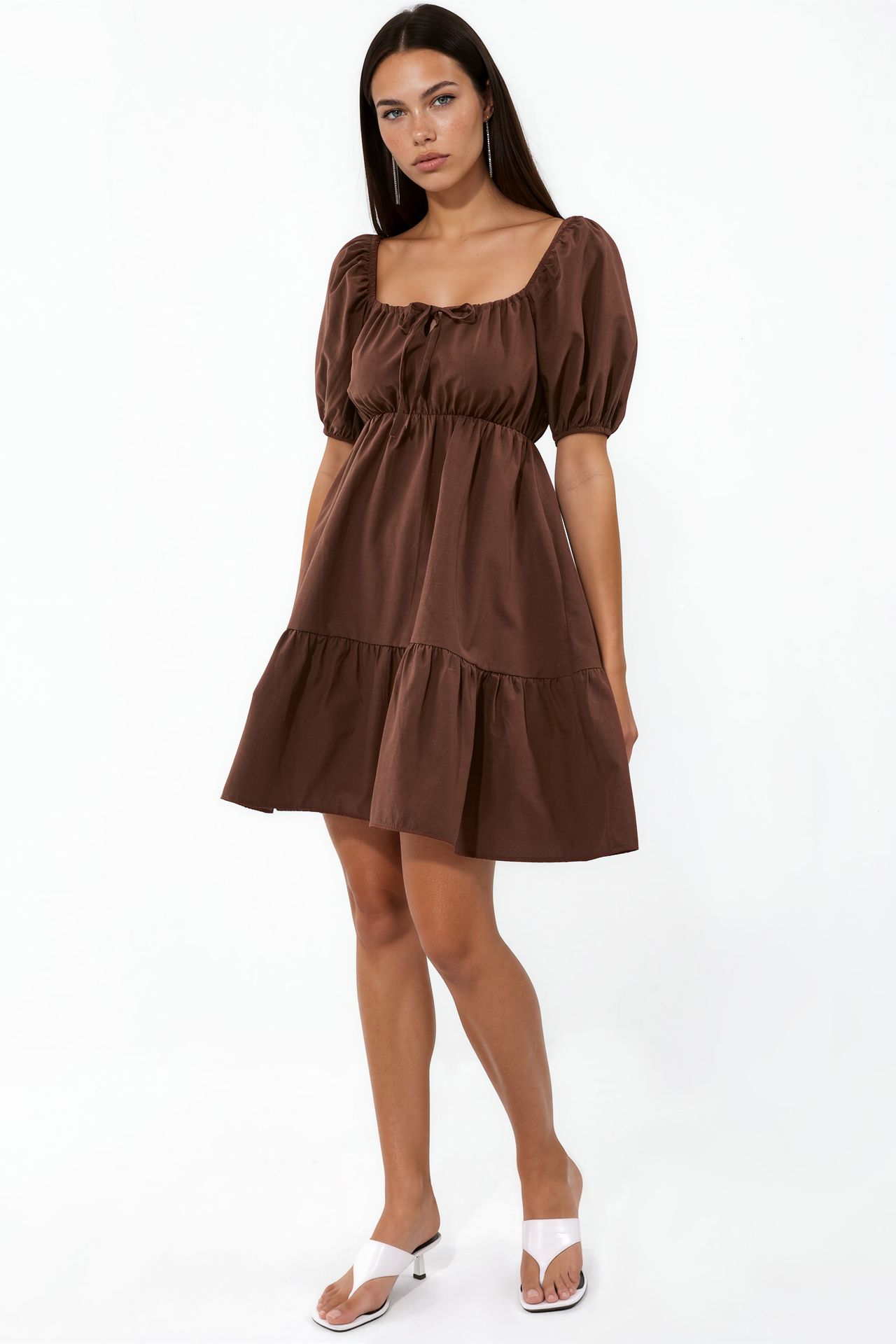 BDART Square Neck A-Form Mini Dress with Bow 1