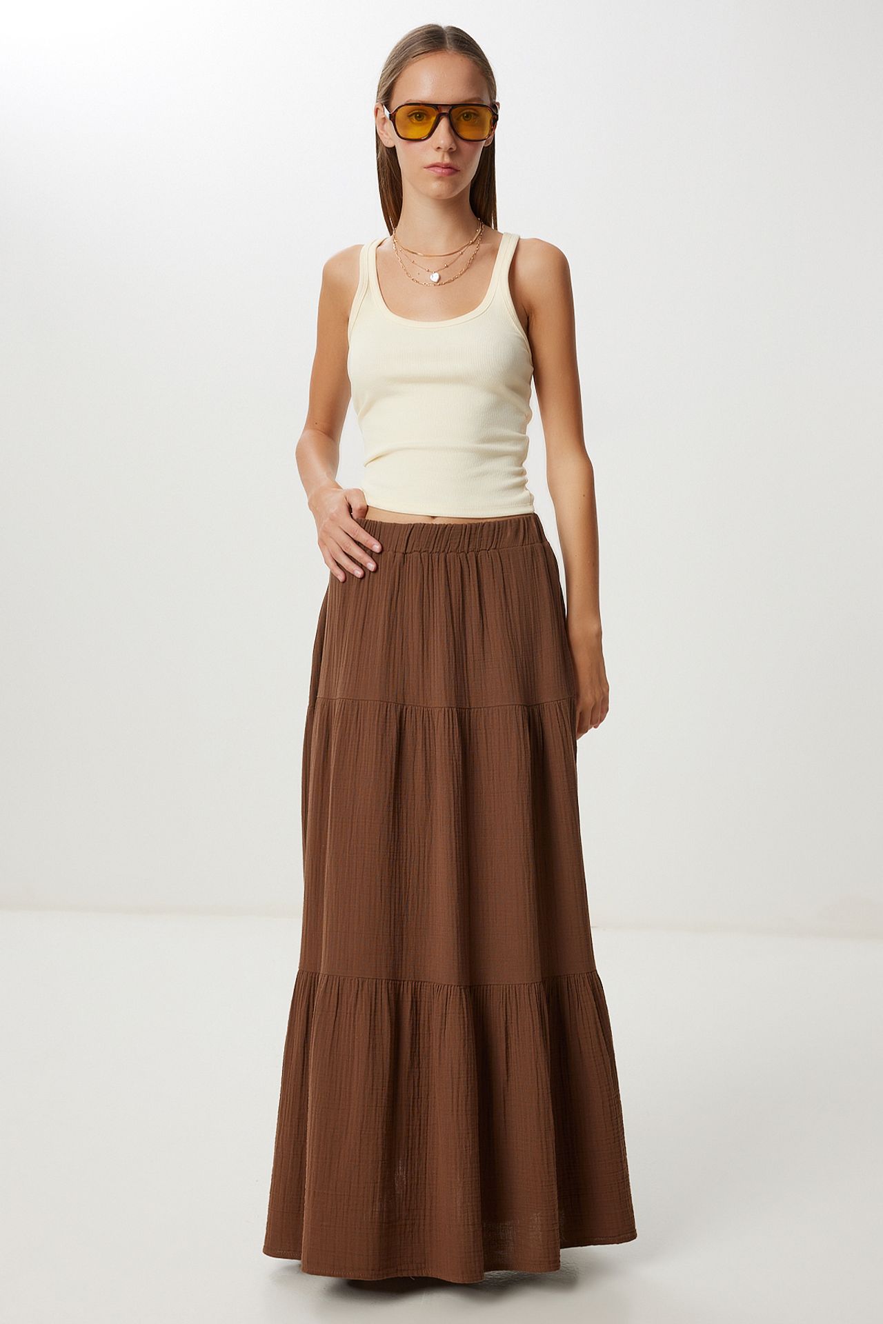 ISTANBUL High Waist A-Line Maxi Skirt 2