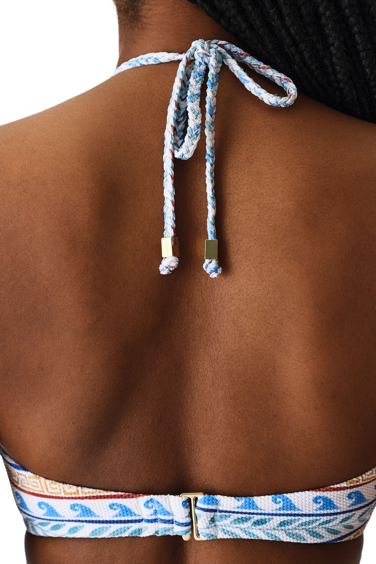 PENTI Santorini Ethnic Patterned Textured Bandeau Bikini Top 5