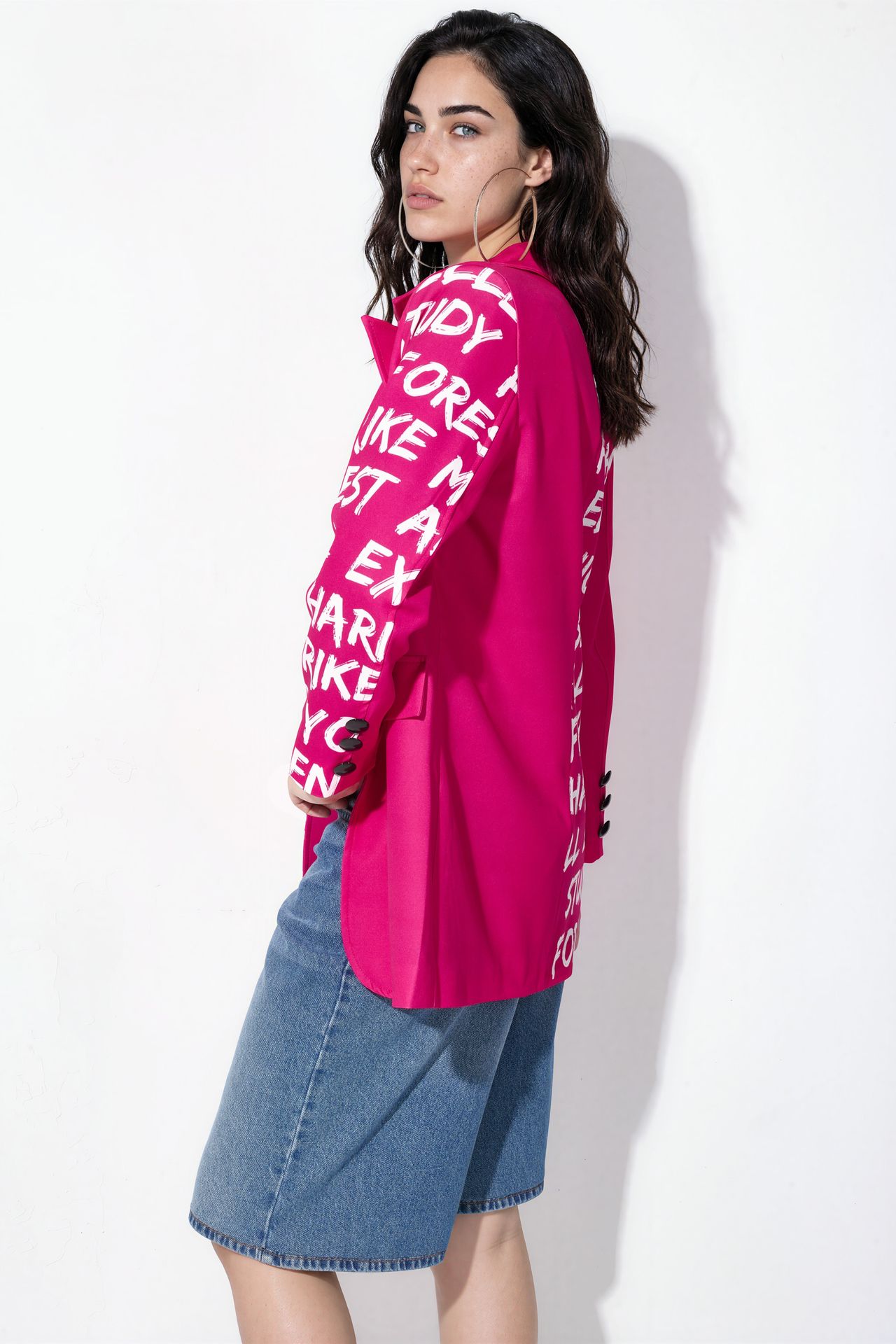 MSN Oversize Krep Blazer Ceket 4
