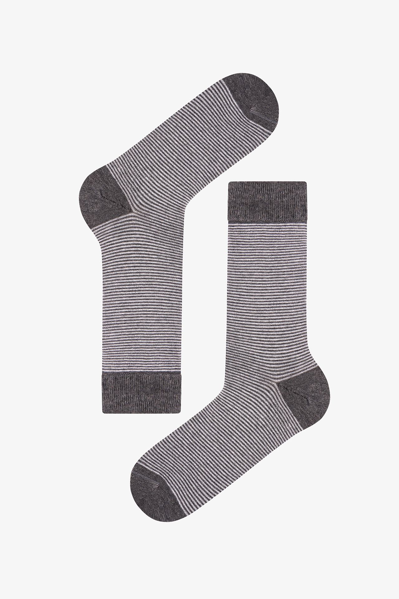 PENTI Men's Earth Neutral Striped 2-Pack Crew Socks 2