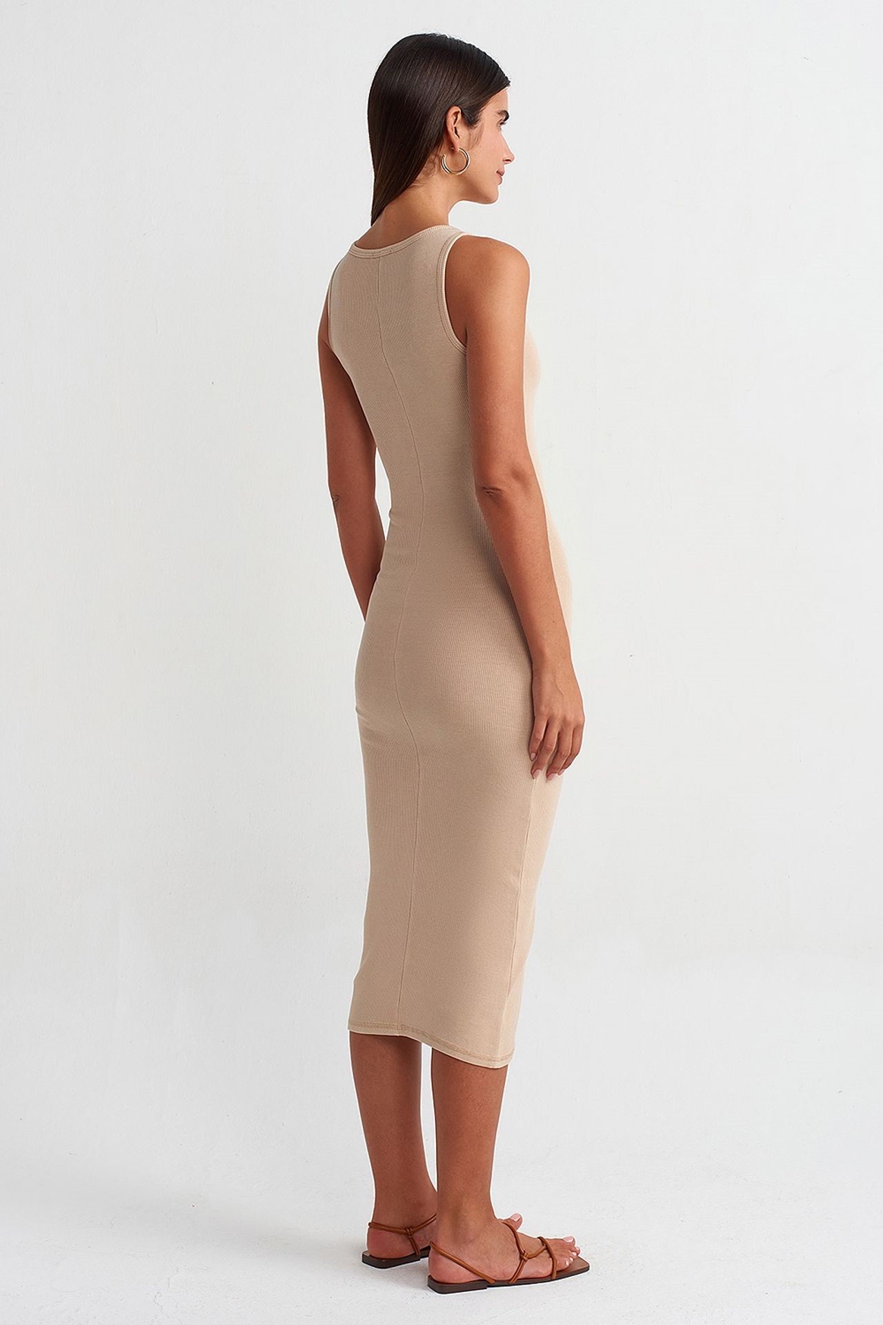 DILVIN Sleeveless Bodycon Midi Dress 2