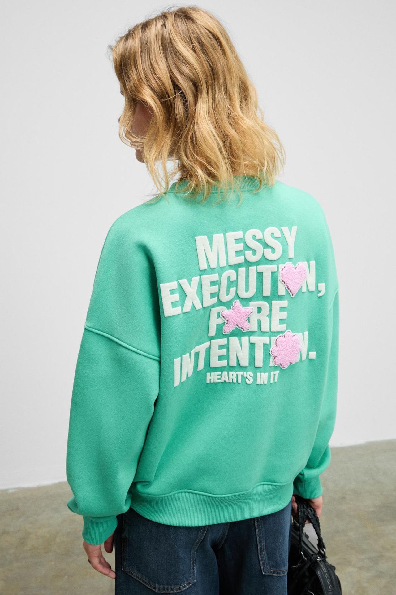GRIMELANGE Oversized Crew Neck Printed Sweatshirt 3
