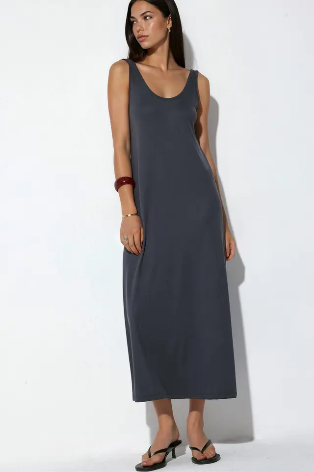 BUSEM Solid Maxi Jersey Dress