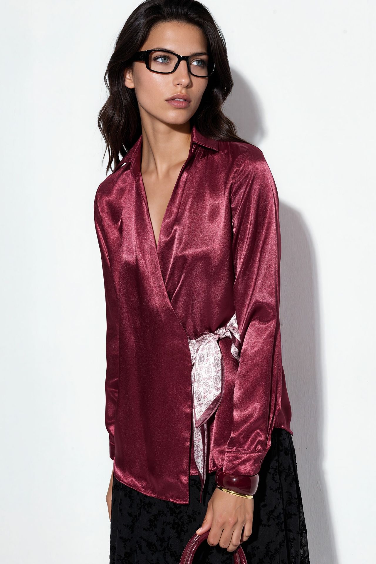 BDART Women's Satin Tie-Front Shirt 1